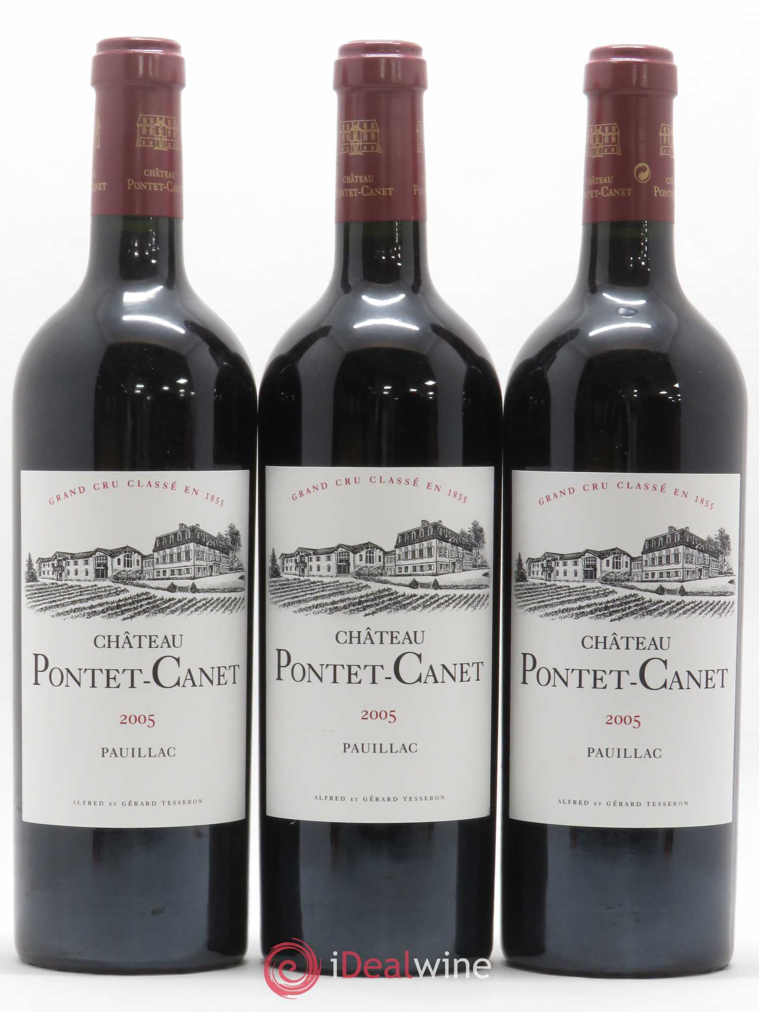 Château Pontet Canet 5ème Grand Cru Classé 2005 - Lot de 3 bouteilles - 0