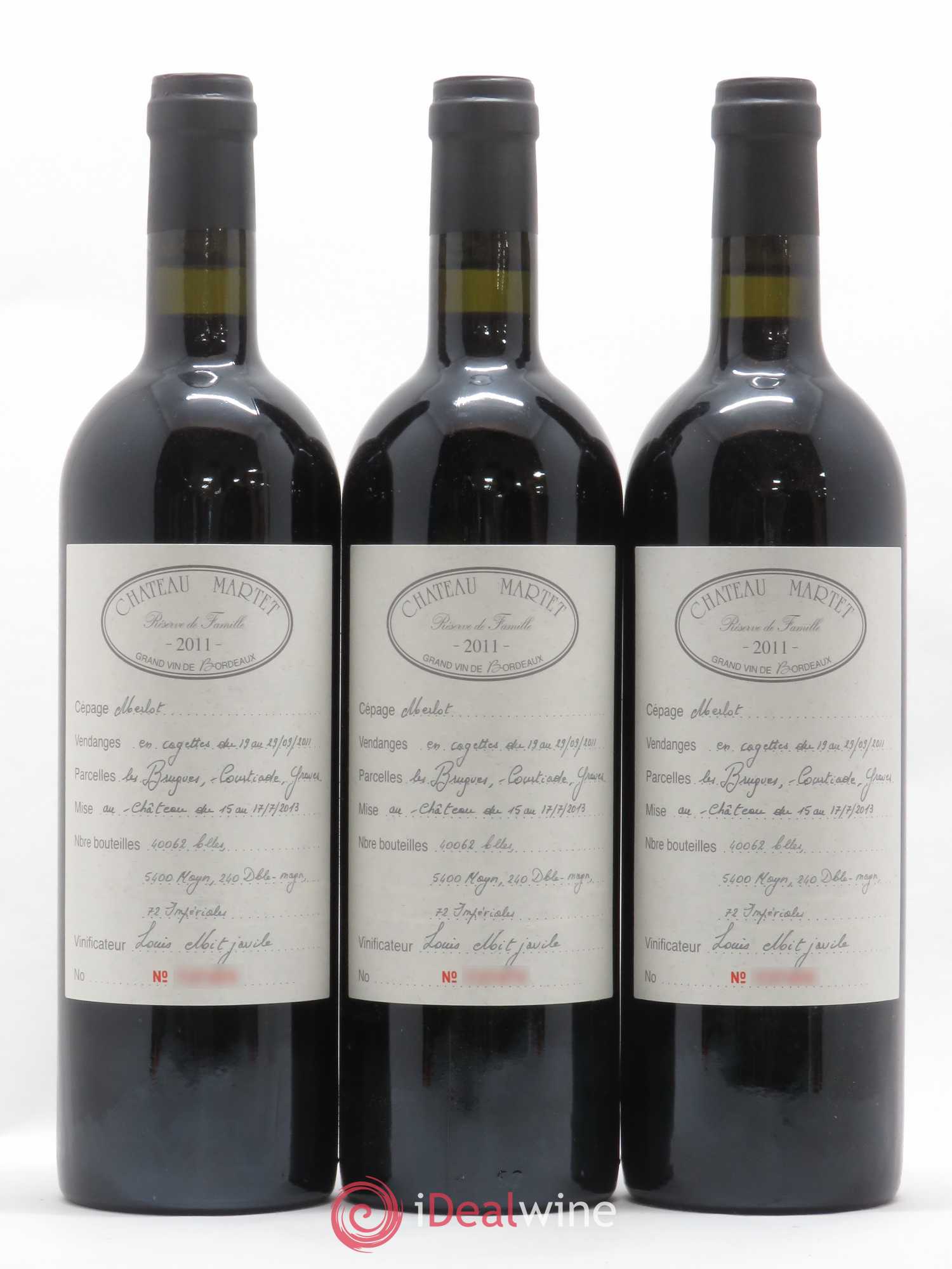 Château Martet 2011 - Lot de 6 bouteilles - 1