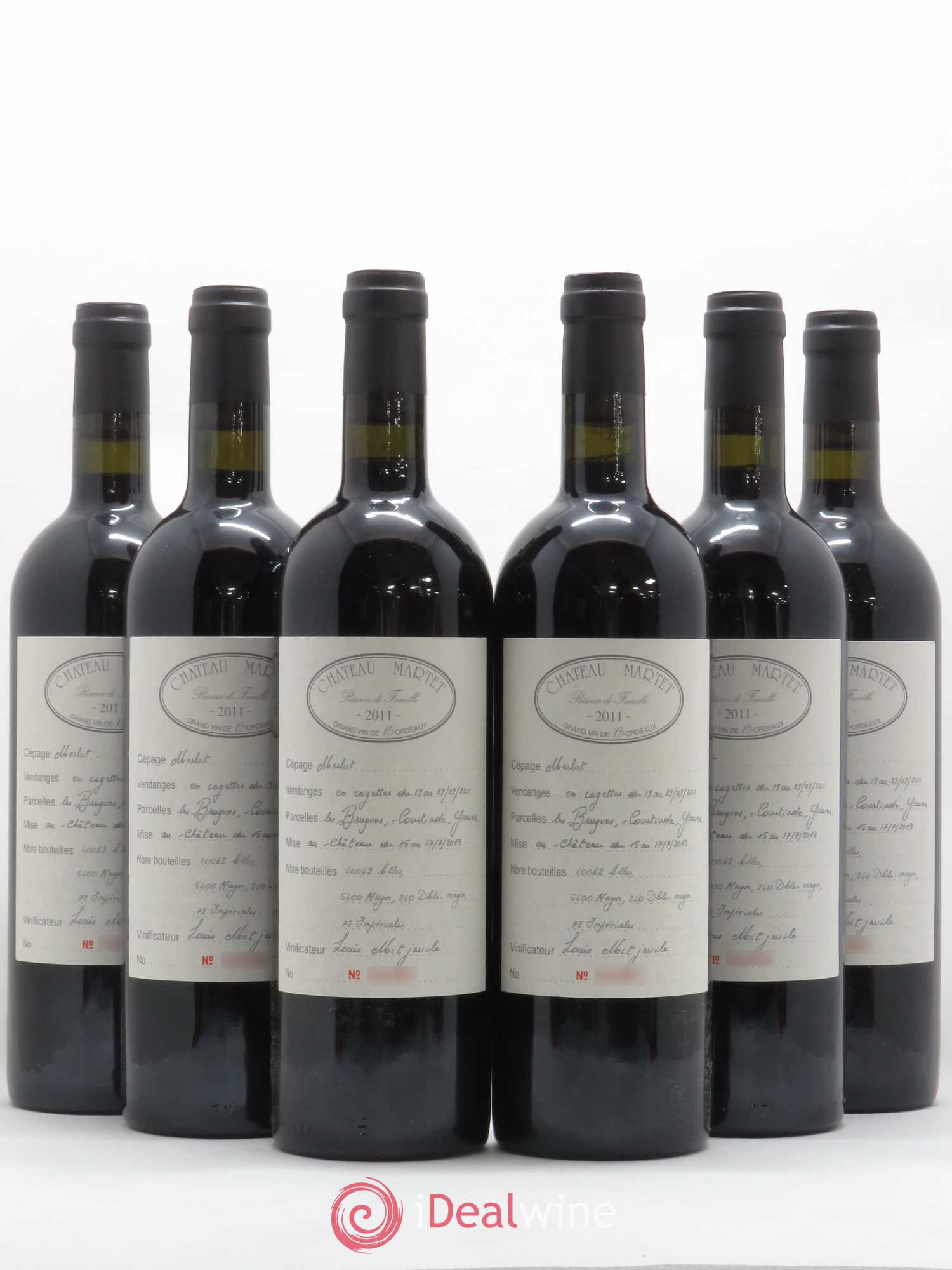 Château Martet 2011 - Lot de 6 bouteilles - 0