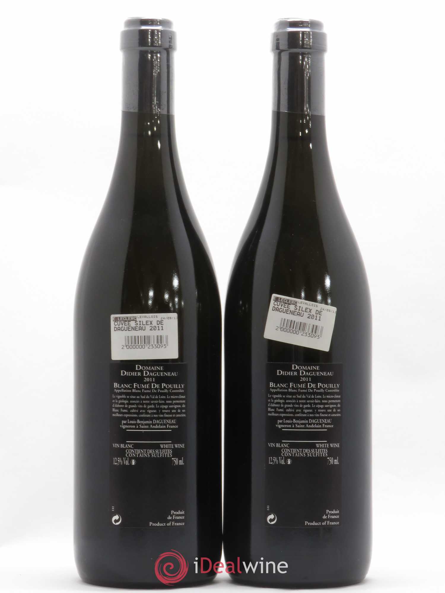 Vin de France (anciennement Pouilly-Fumé) Silex Dagueneau (Domaine Didier - Louis-Benjamin) 2011 - Lot de 2 bouteilles - 1