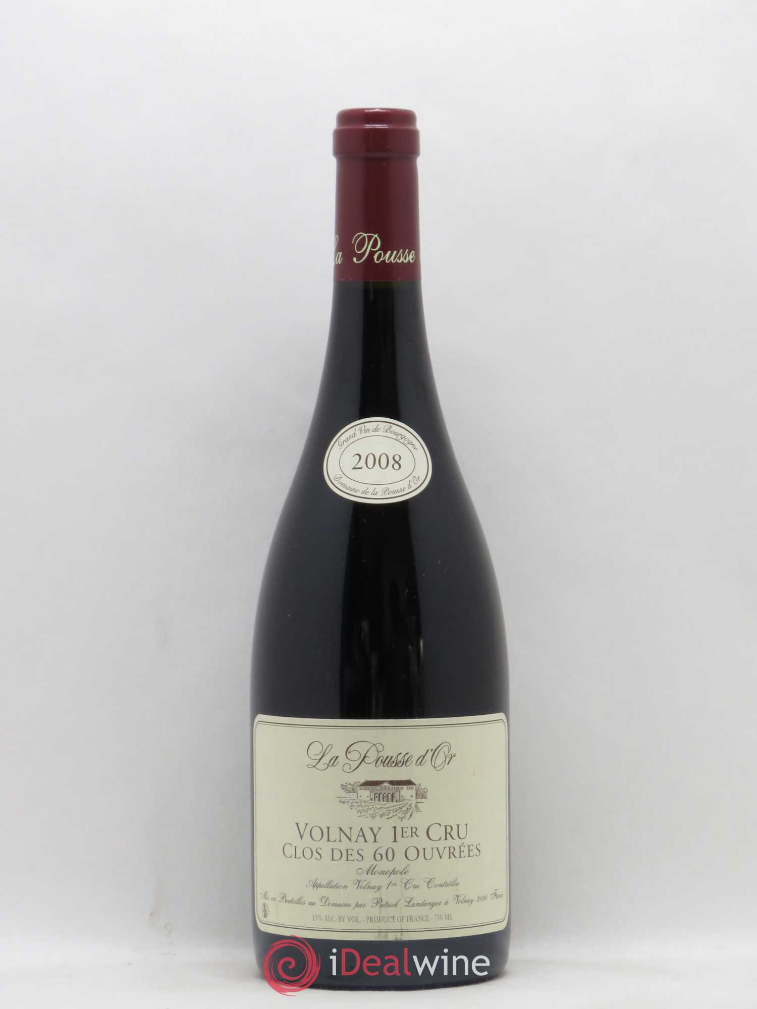 Volnay 1er Cru Clos des 60 ouvrées La Pousse d'Or (Domaine de) 2008 - Lot de 1 bouteille - 0