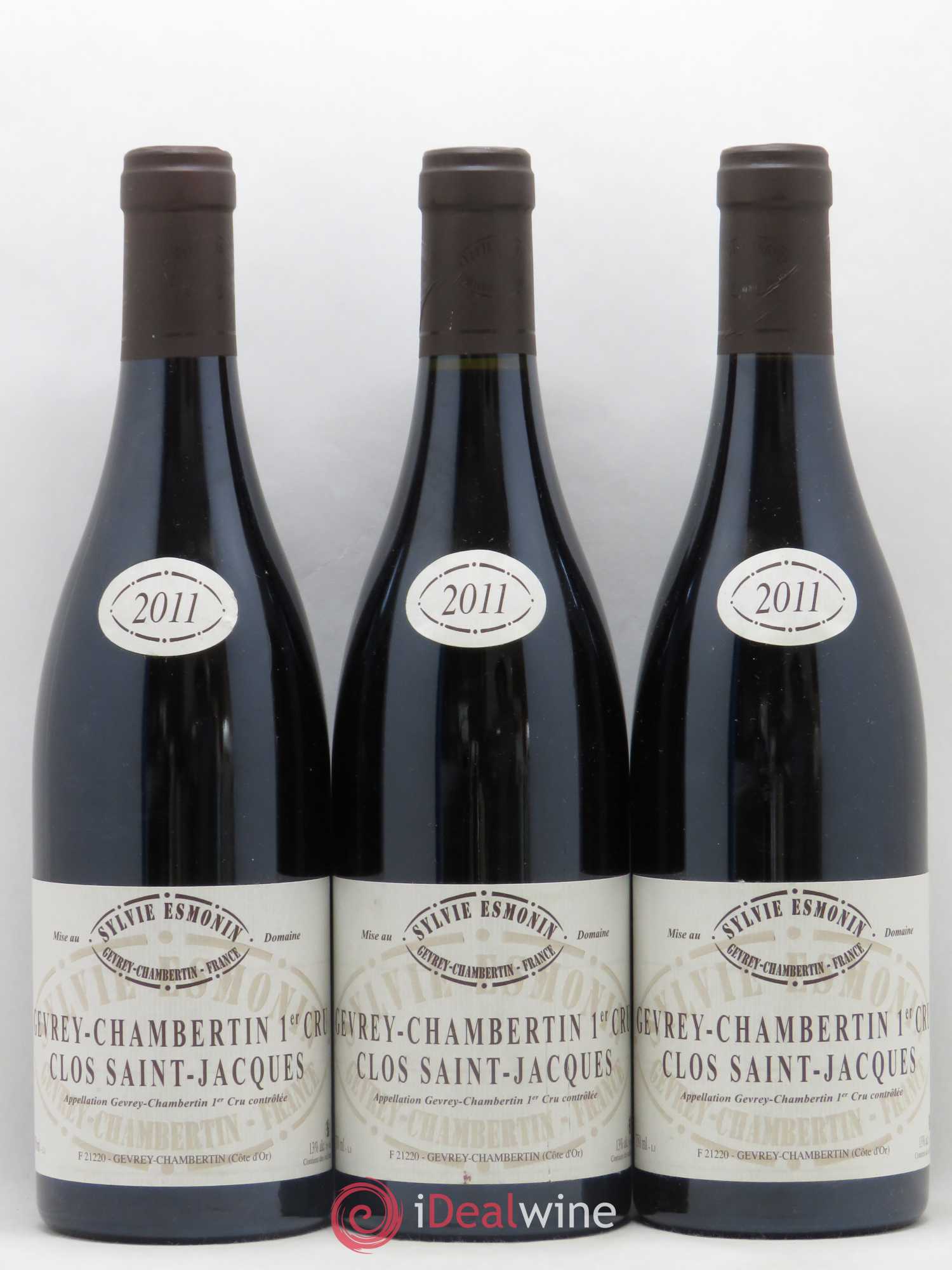 Gevrey-Chambertin 1er Cru Clos Saint Jacques Sylvie Esmonin 2011 - Lot de 3 bouteilles - 0