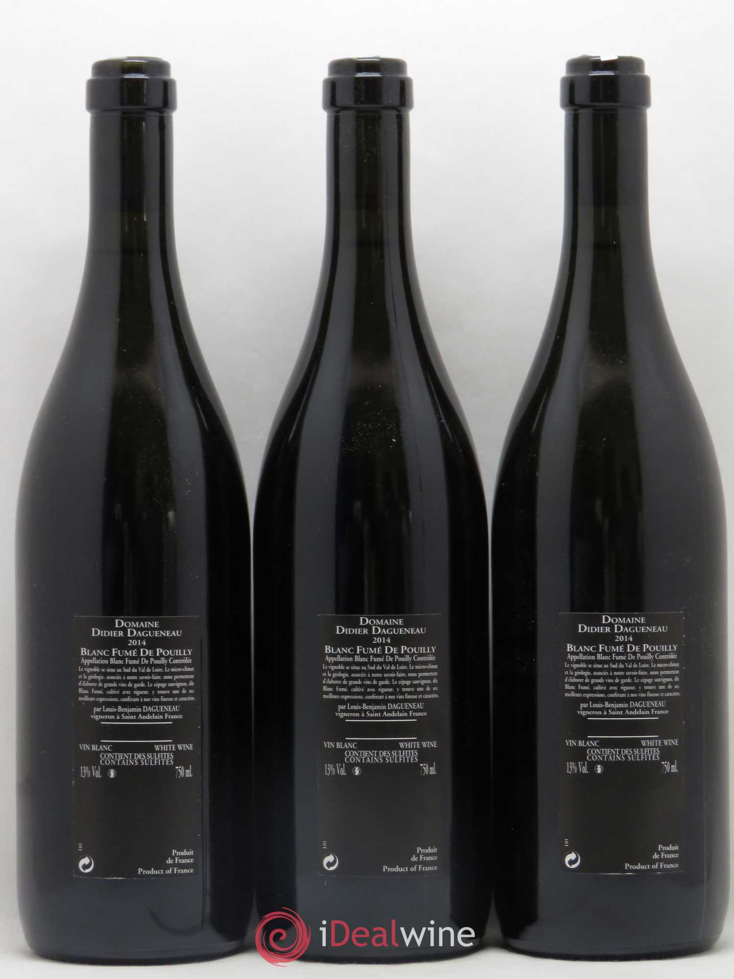 Vin de France (anciennement Pouilly-Fumé) Silex Dagueneau (Domaine Didier - Louis-Benjamin) 2014 - Lot de 3 bouteilles - 1