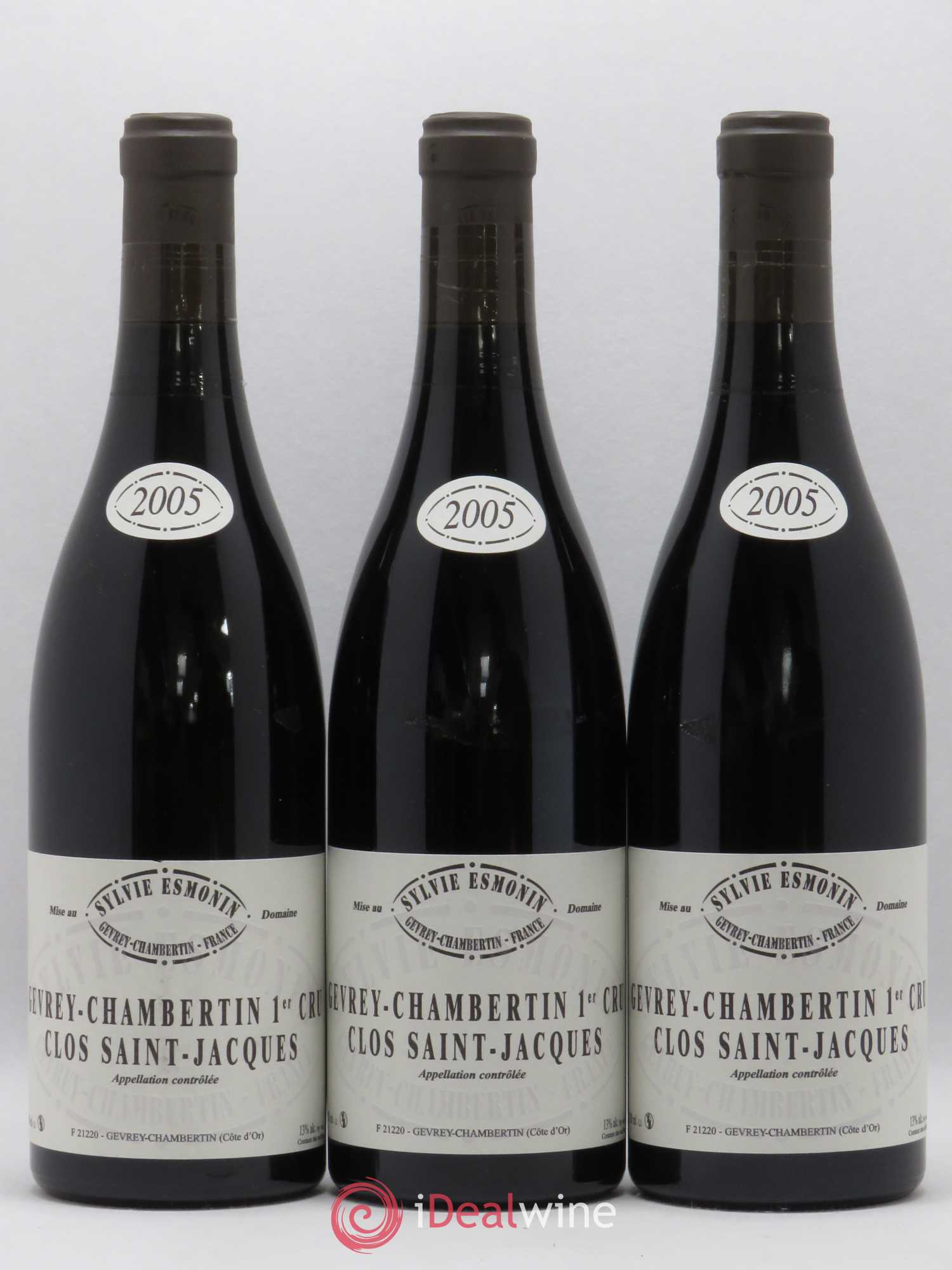 Gevrey-Chambertin 1er Cru Clos Saint Jacques Sylvie Esmonin 2005 - Lot de 3 bouteilles - 0