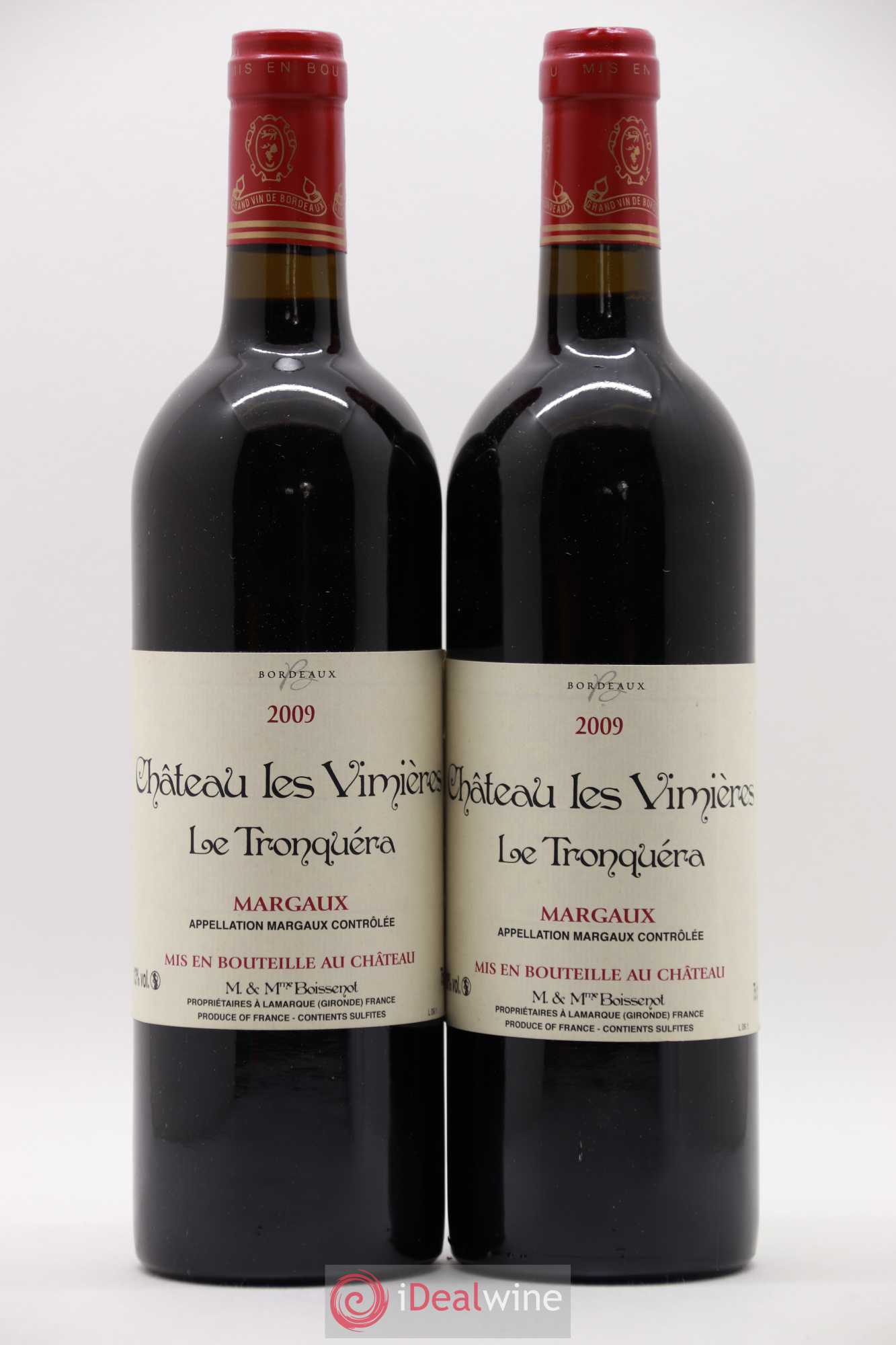Bordeaux Margaux Le Tronquera Château Les Vimieres 2009 - Posten von 2 Flaschen - 0