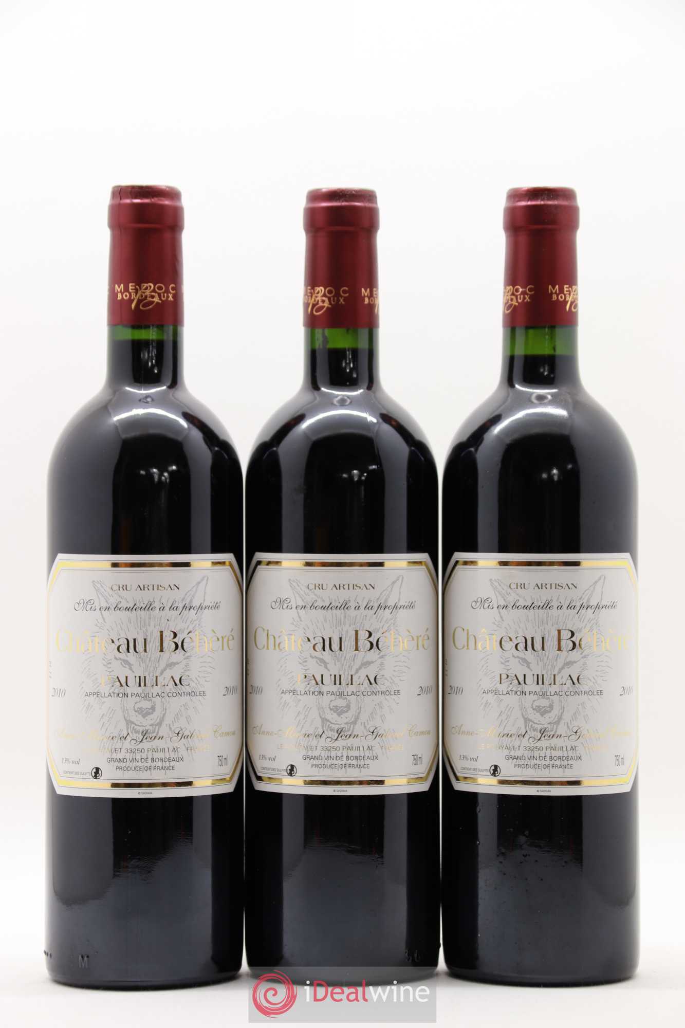 Pauillac Château Beheré 2010 - Lot de 12 bouteilles - 3