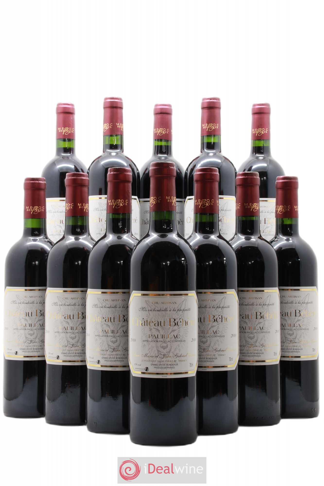 Pauillac Château Beheré 2010 - Lot de 12 bouteilles - 0