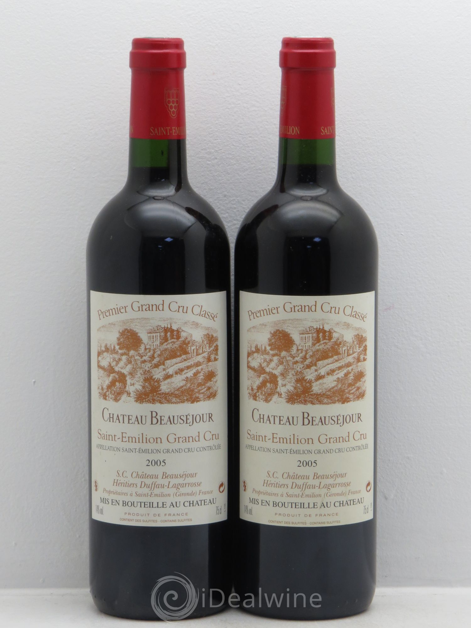 Château Beauséjour (Duffau-Lagarrosse) 1er Grand Cru Classé B 2005 - Lot de 2 bouteilles - 0