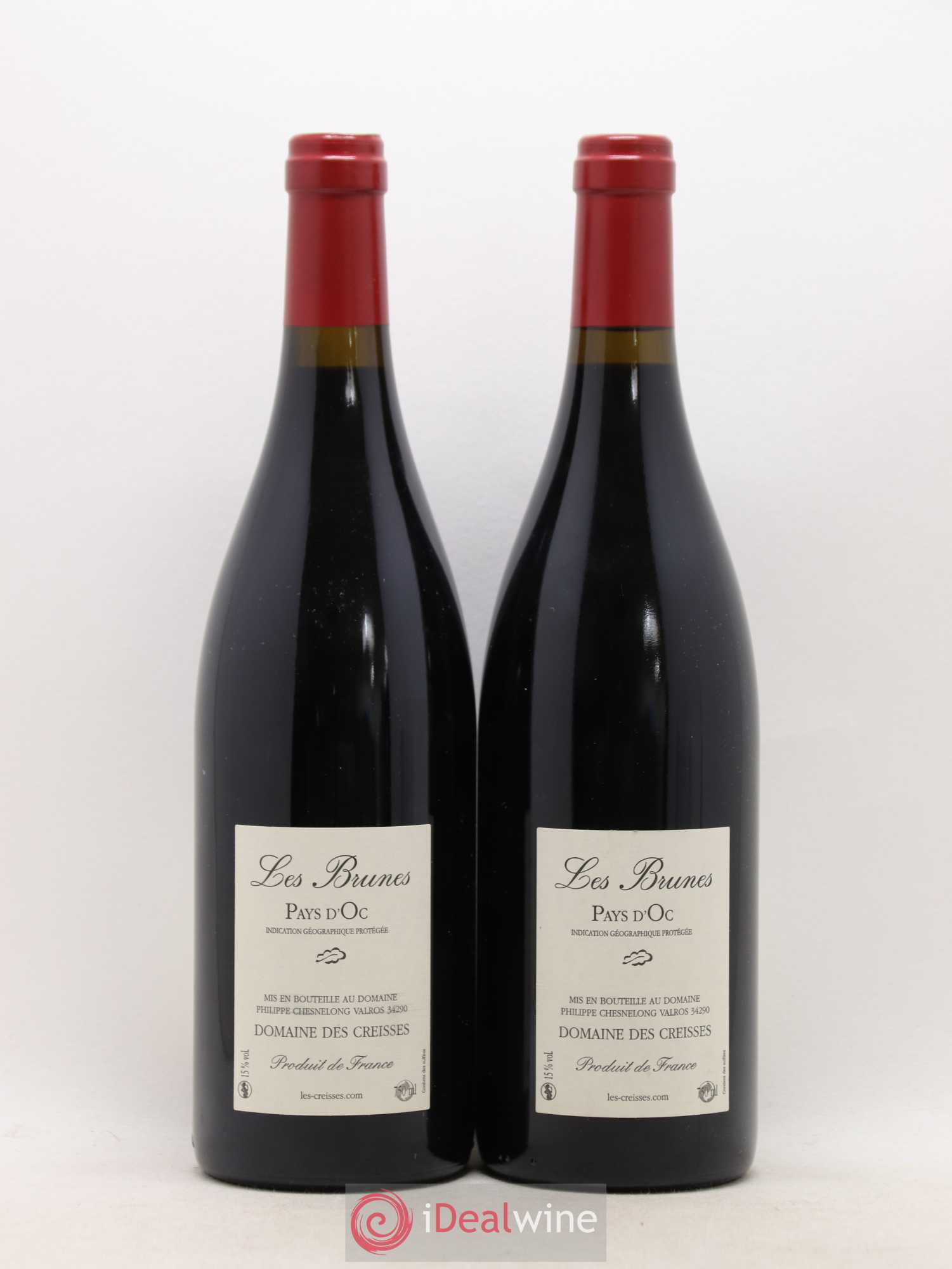 Pays d'Oc Les Brunes Domaine des Creisses 2012 - Posten von 2 Flaschen - 1
