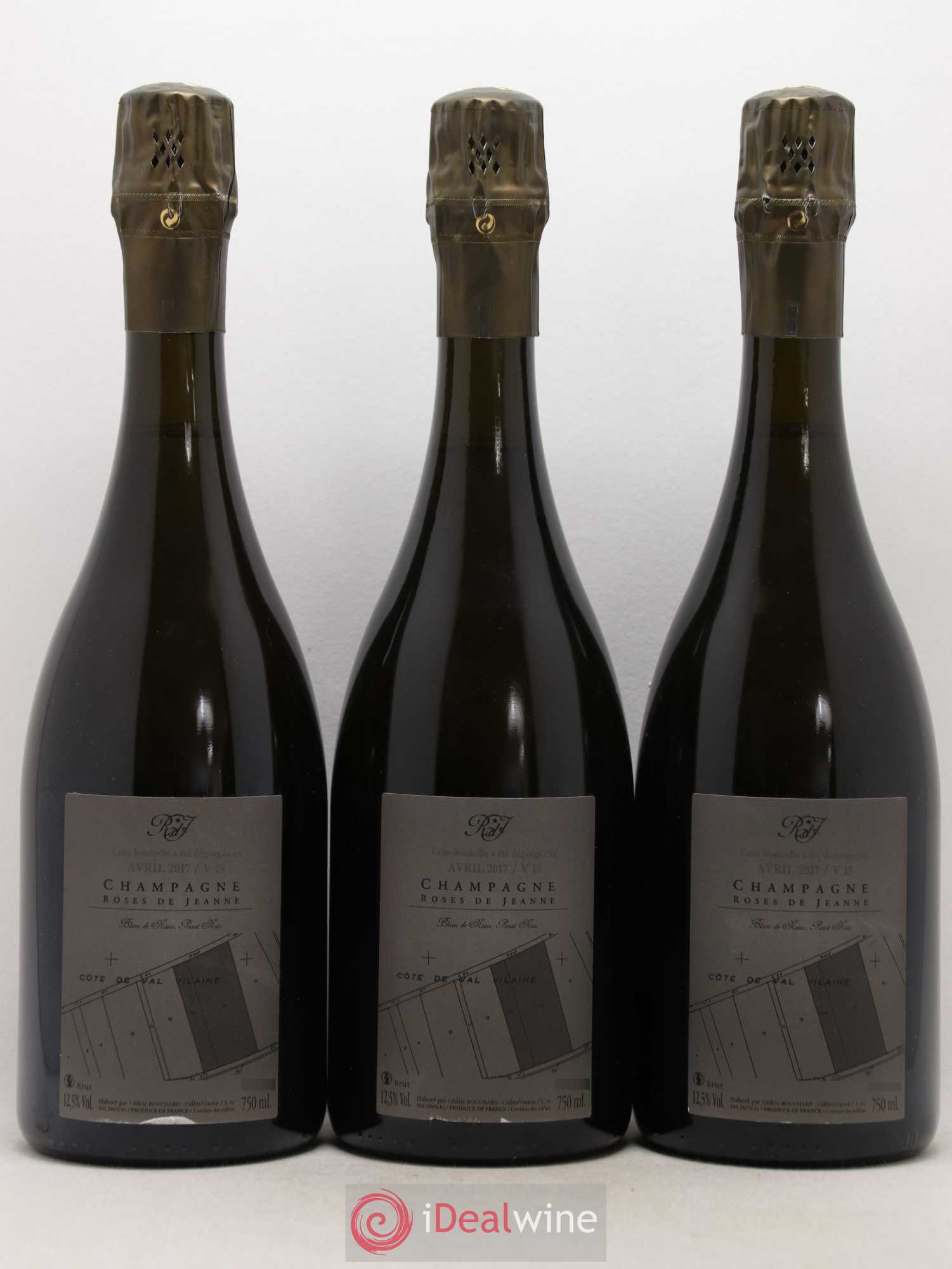 Roses de Jeanne Côte de Val Vilaine Blanc de Noirs Cédric Bouchard 2015 - Lot of 3 bottles - 1