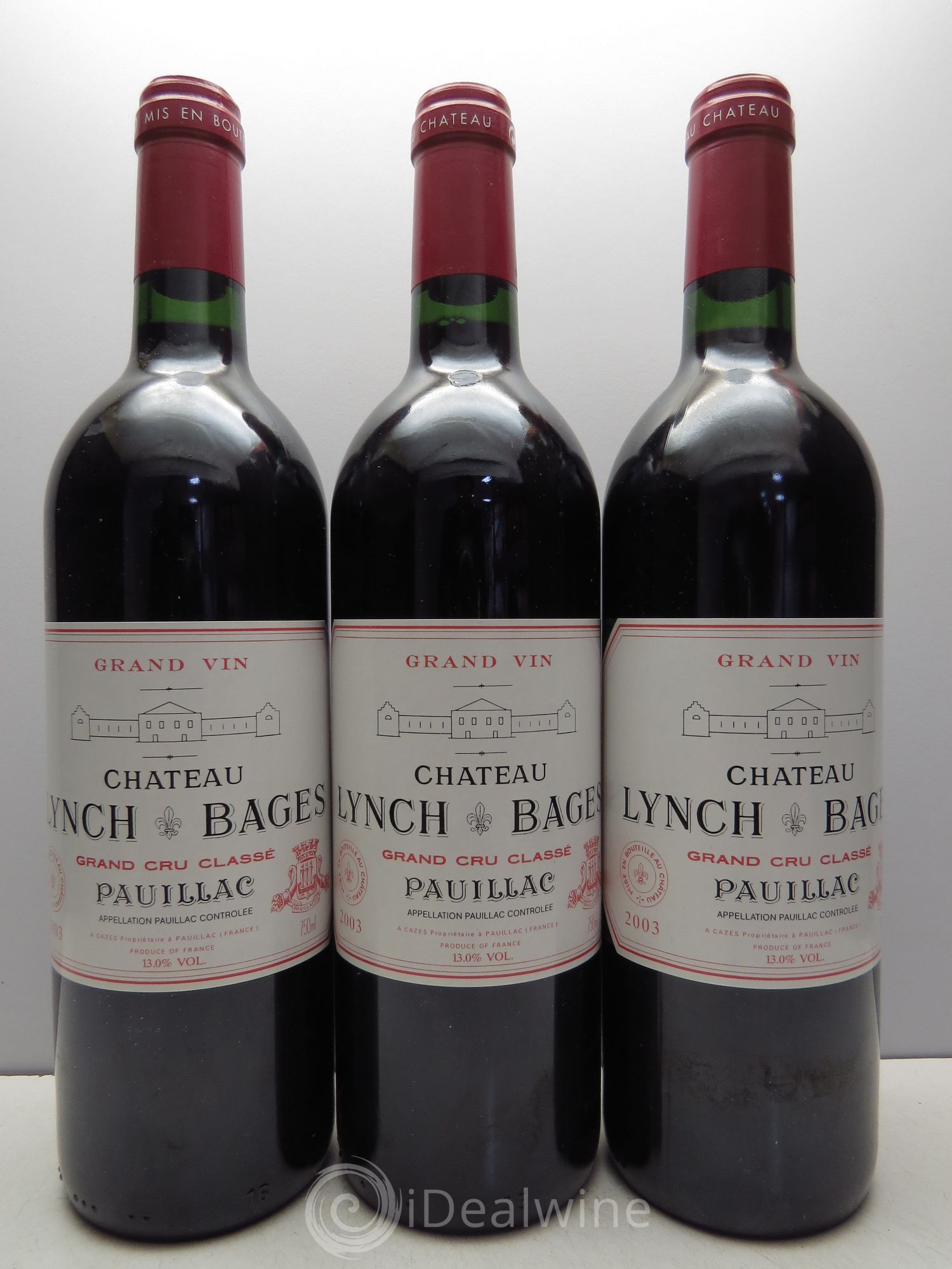Château Lynch Bages 5ème Grand Cru Classé 2003 - Lot de 3 bouteilles - 0