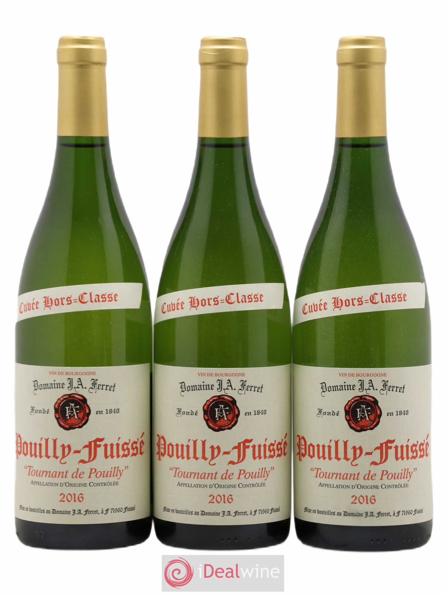 Pouilly-Fuissé 1er Cru Hors Classe Tournant de Pouilly J.A. Ferret (Domaine) 2016 - Lot de 3 bouteilles - 0