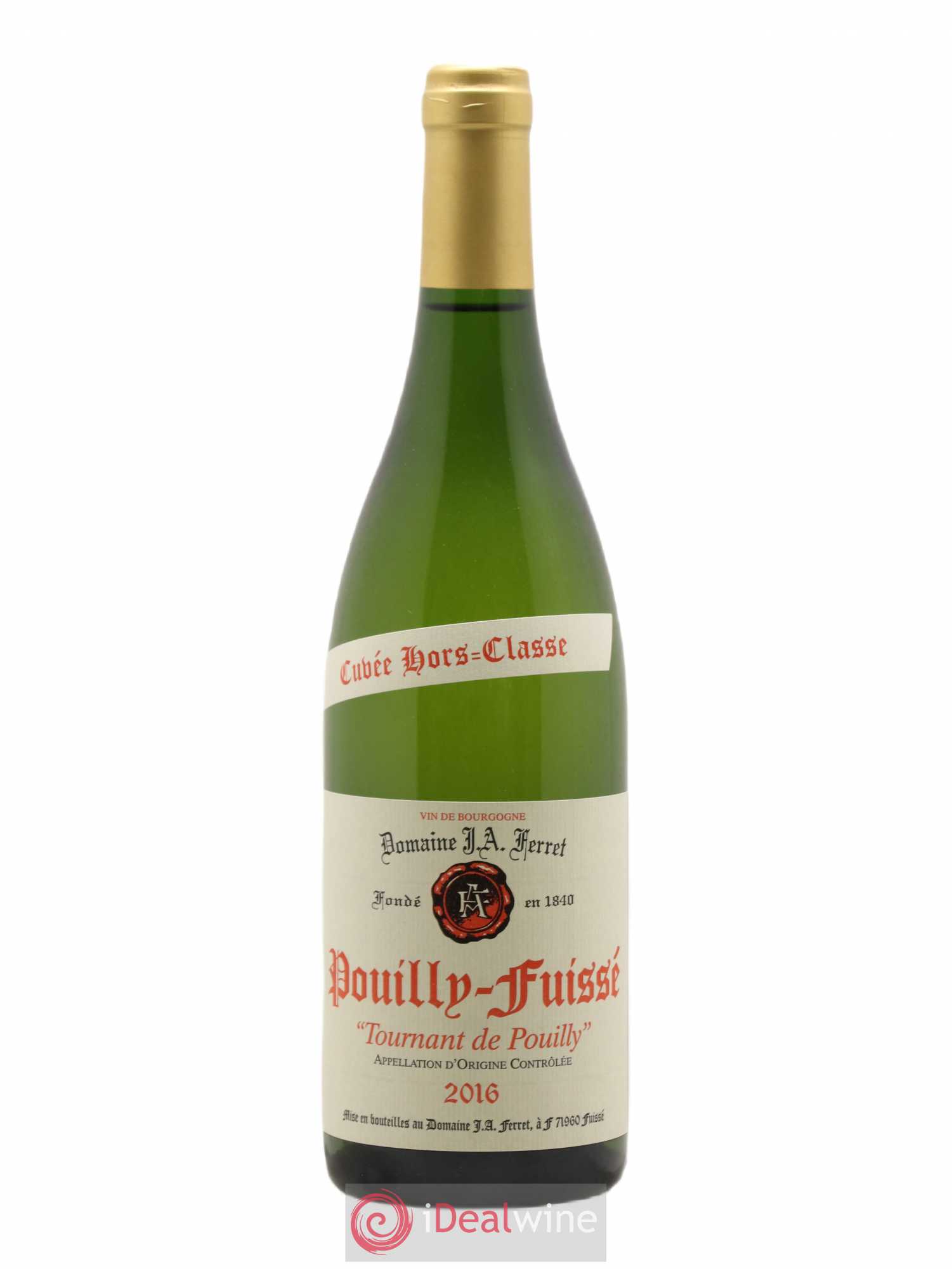 Pouilly-Fuissé 1er Cru Hors Classe Tournant de Pouilly J.A. Ferret (Domaine) 2016 - Lot de 1 bouteille - 0