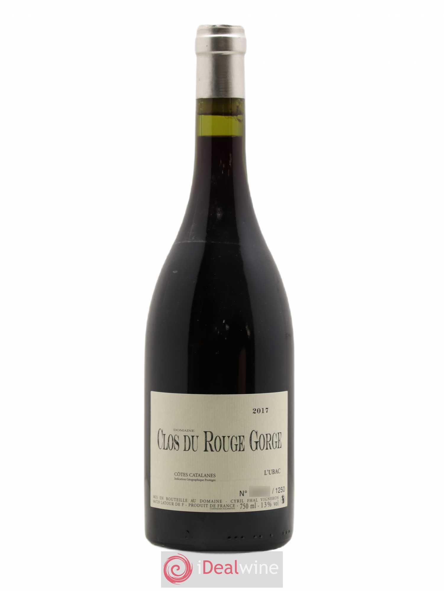 Côtes Catalanes Clos du Rouge Gorge L'Ubac Cyril Fhal 2017 - Lot de 1 bouteille - 0