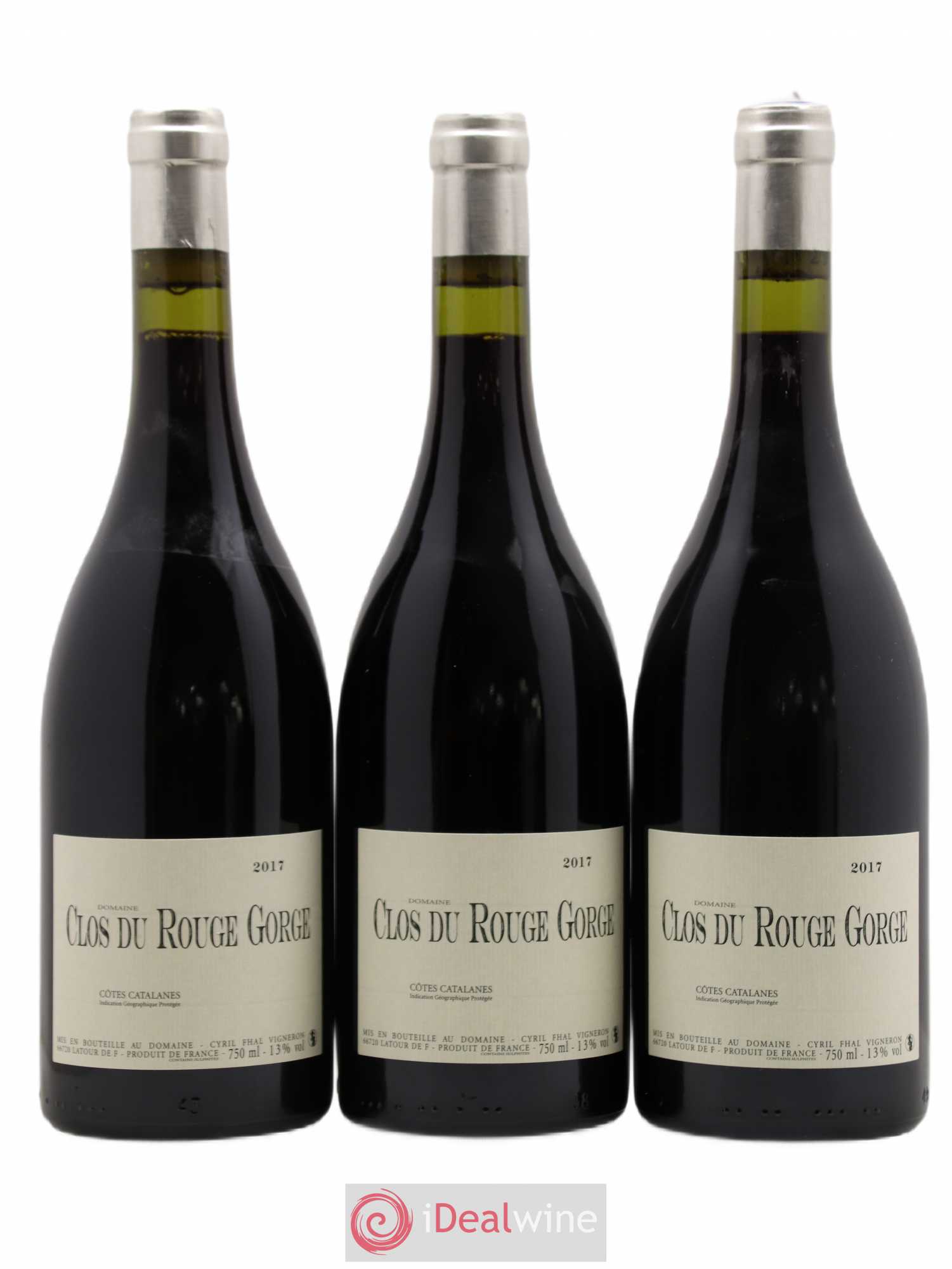 Côtes Catalanes Clos du Rouge Gorge Cyril Fhal 2017 - Lot de 3 bouteilles - 0