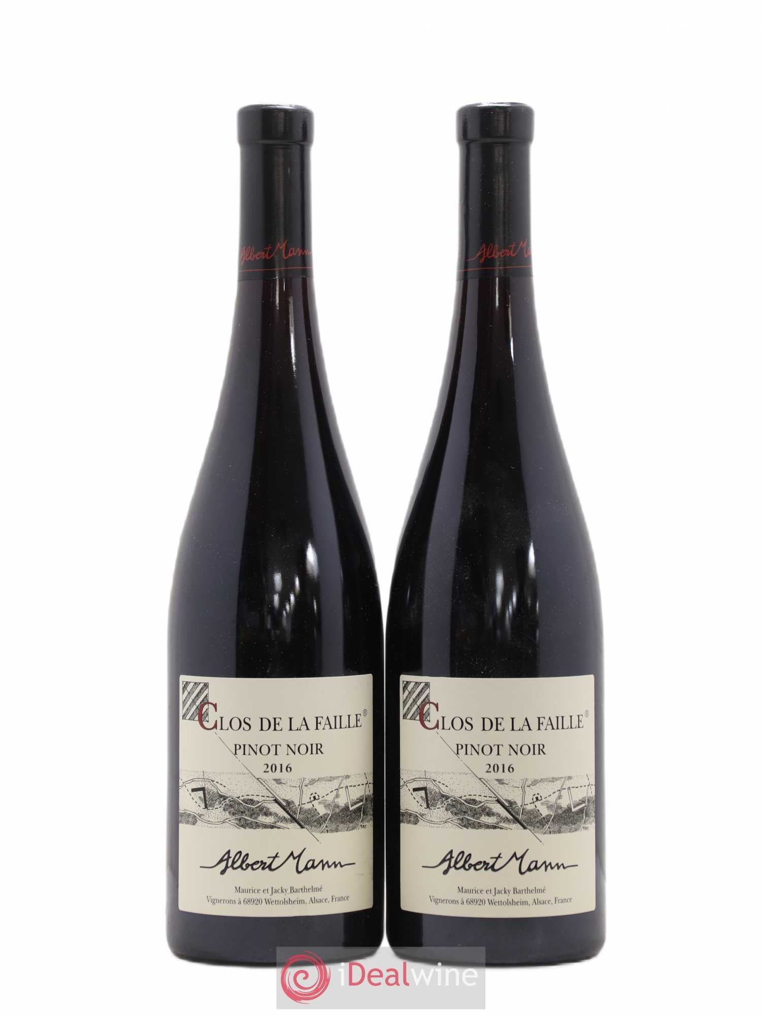 Alsace Pinot Noir Clos de la Faille Albert Mann 2016 - Lot de 2 bouteilles - 0