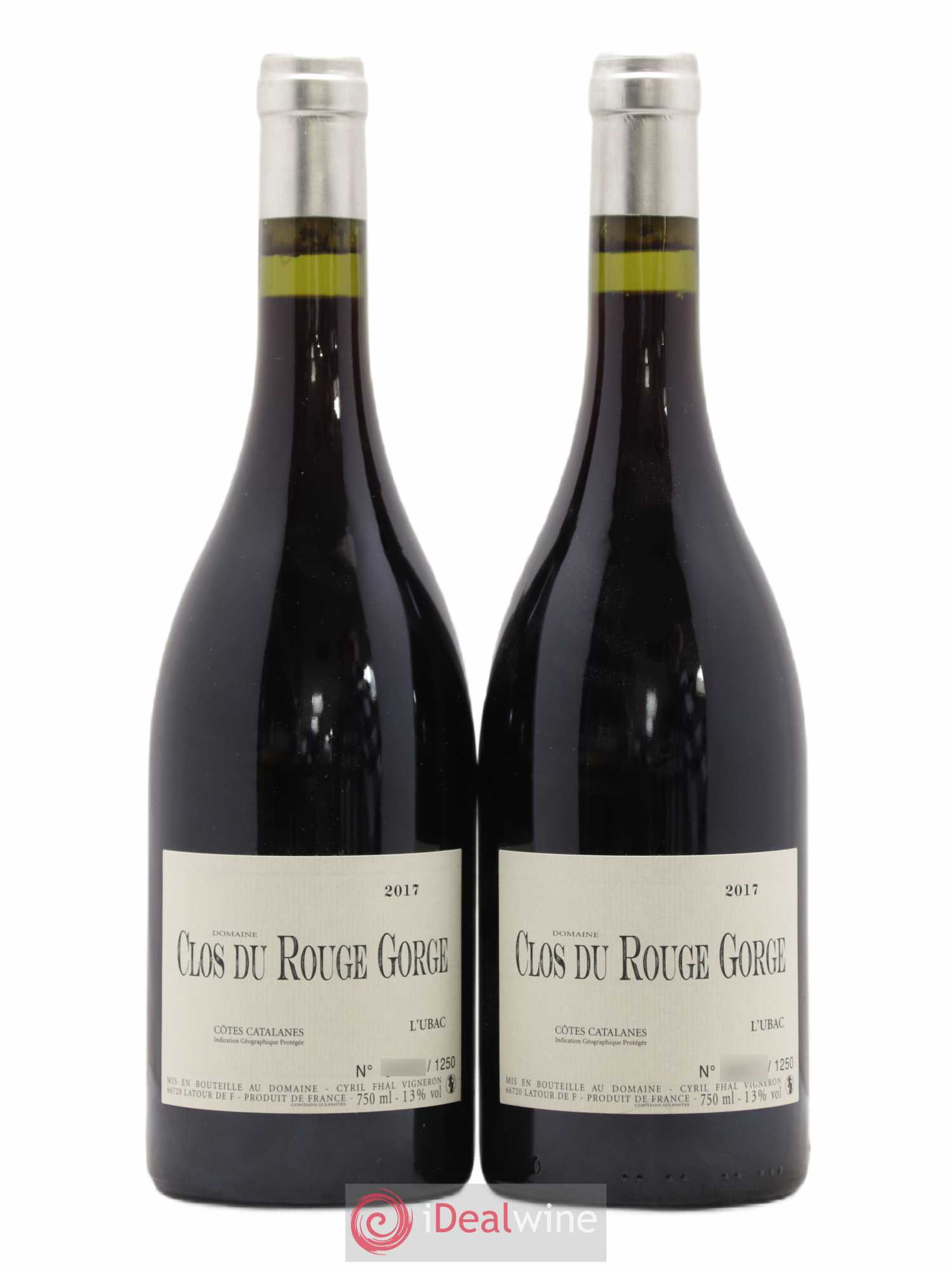 Côtes Catalanes Clos du Rouge Gorge L'Ubac Cyril Fhal 2017 - Lot de 2 bouteilles - 0