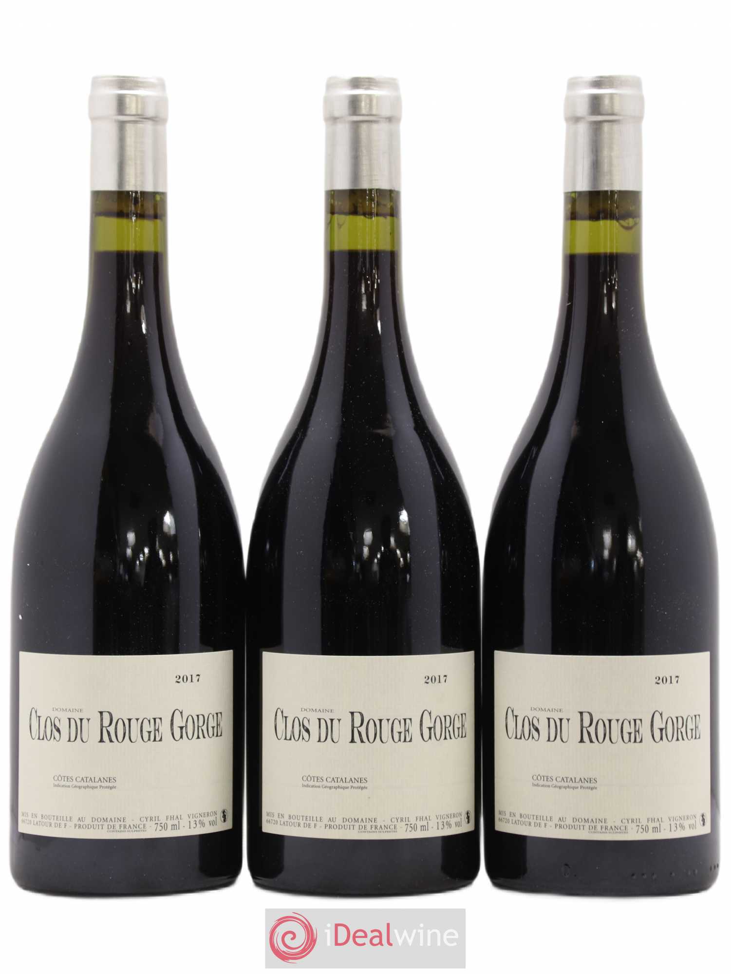 Côtes Catalanes Clos du Rouge Gorge Cyril Fhal 2017 - Lot de 3 bouteilles - 0