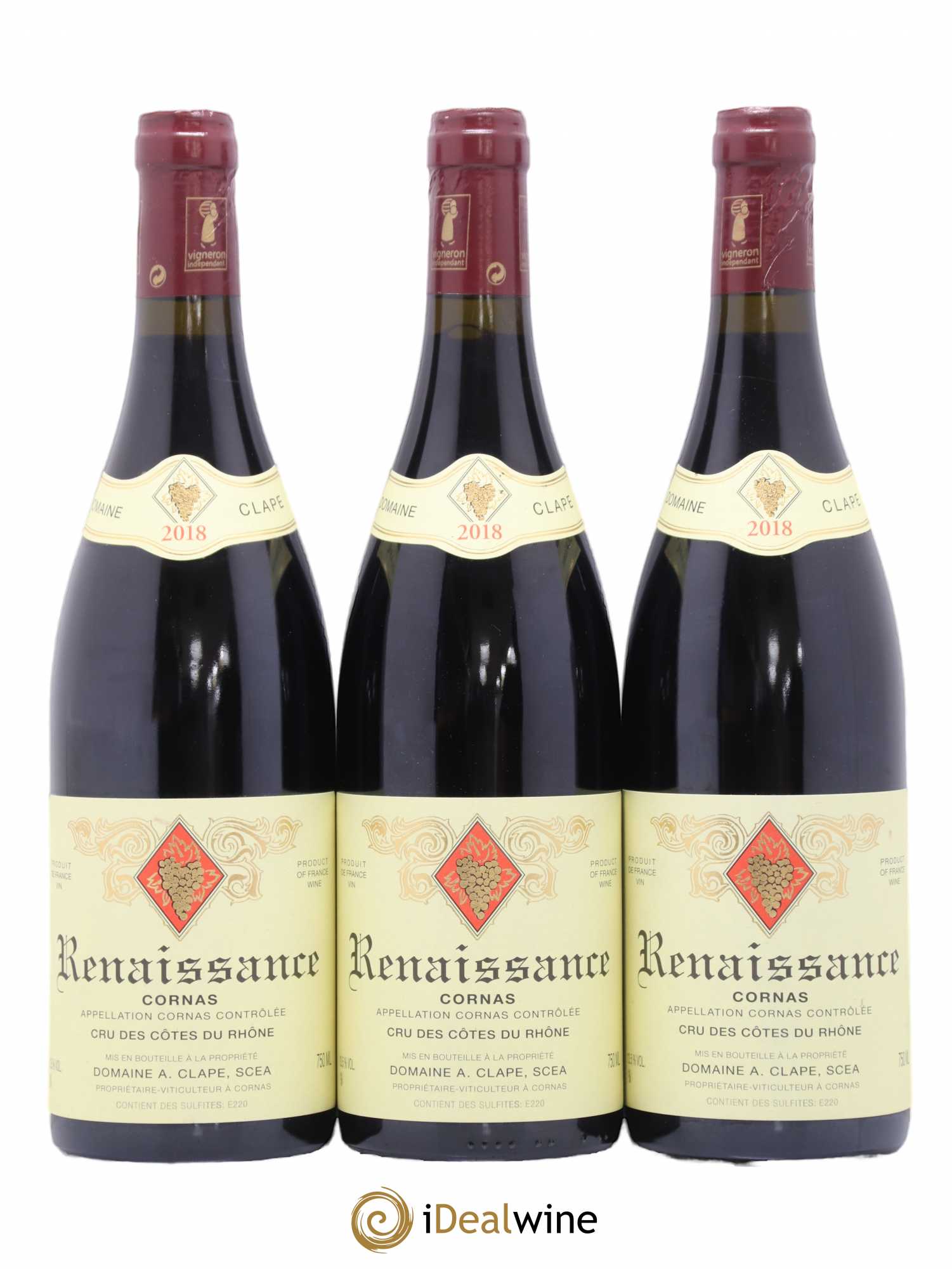 Cornas Renaissance Auguste Clape 2018 - Lot de 3 bouteilles - 0