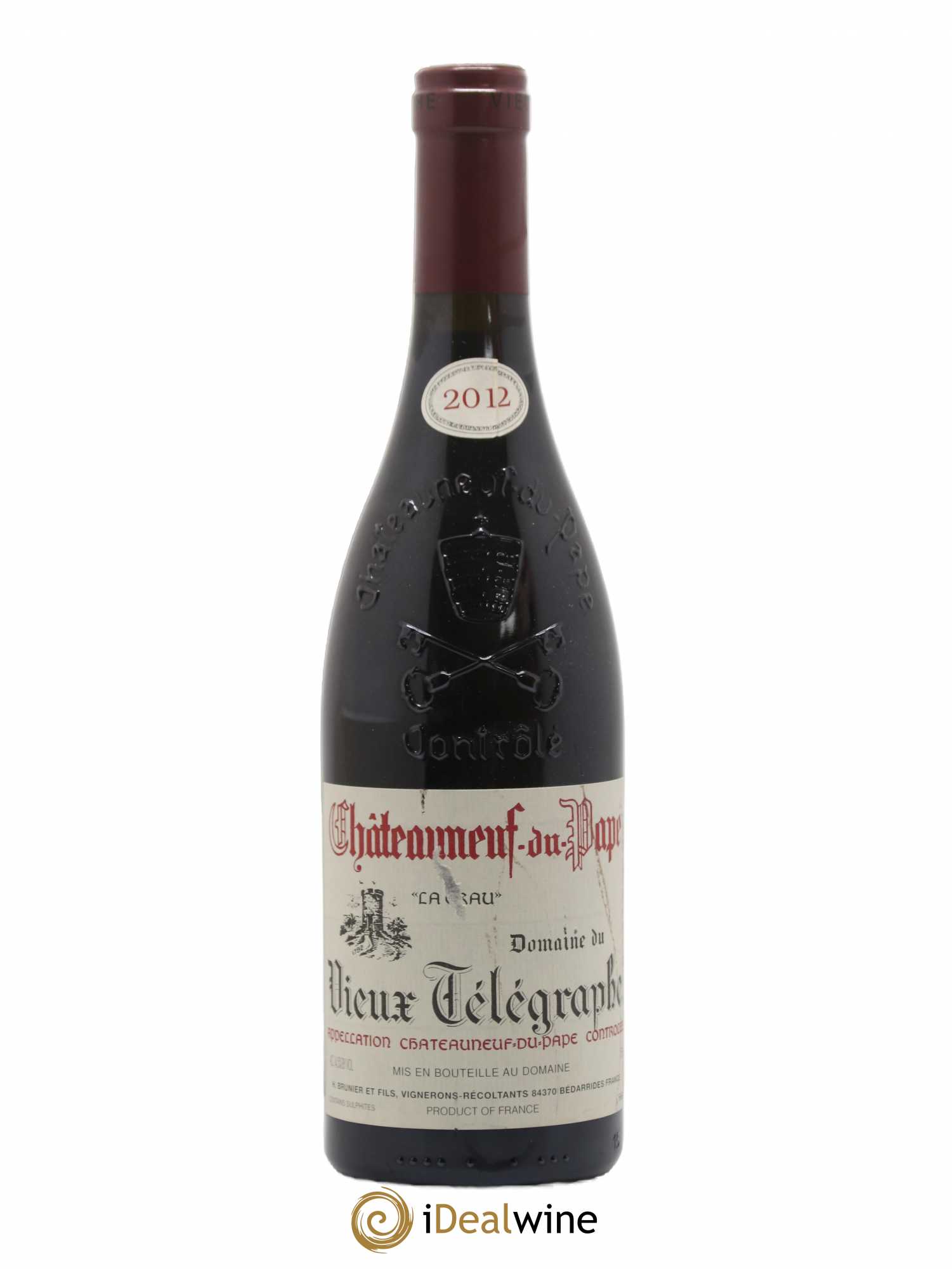 Châteauneuf-du-Pape Vieux Télégraphe (Domaine du) Vignobles Brunier 2012 - Lot de 1 bouteille - 0