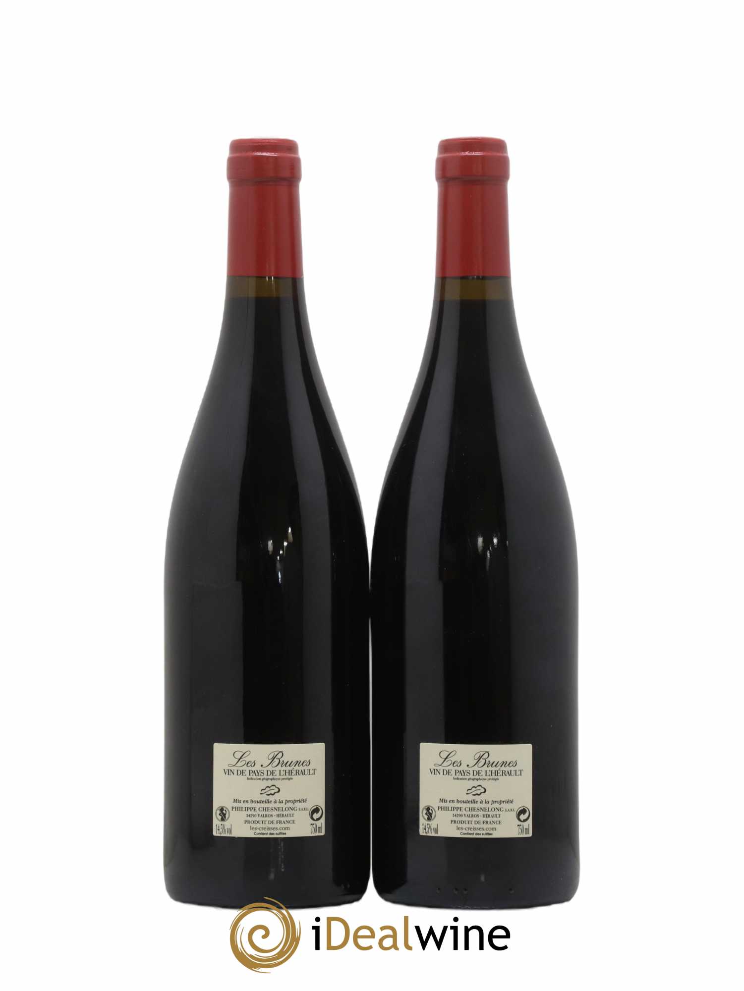 Vin de France Les Brunes Les Creisses (Domaine) 2015 - Lot of 2 bottles - 1