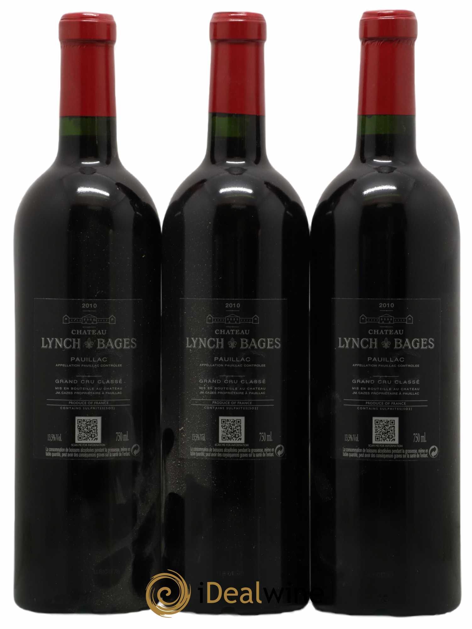 Château Lynch Bages 5ème Grand Cru Classé 2010 - Lot de 3 bouteilles - 1
