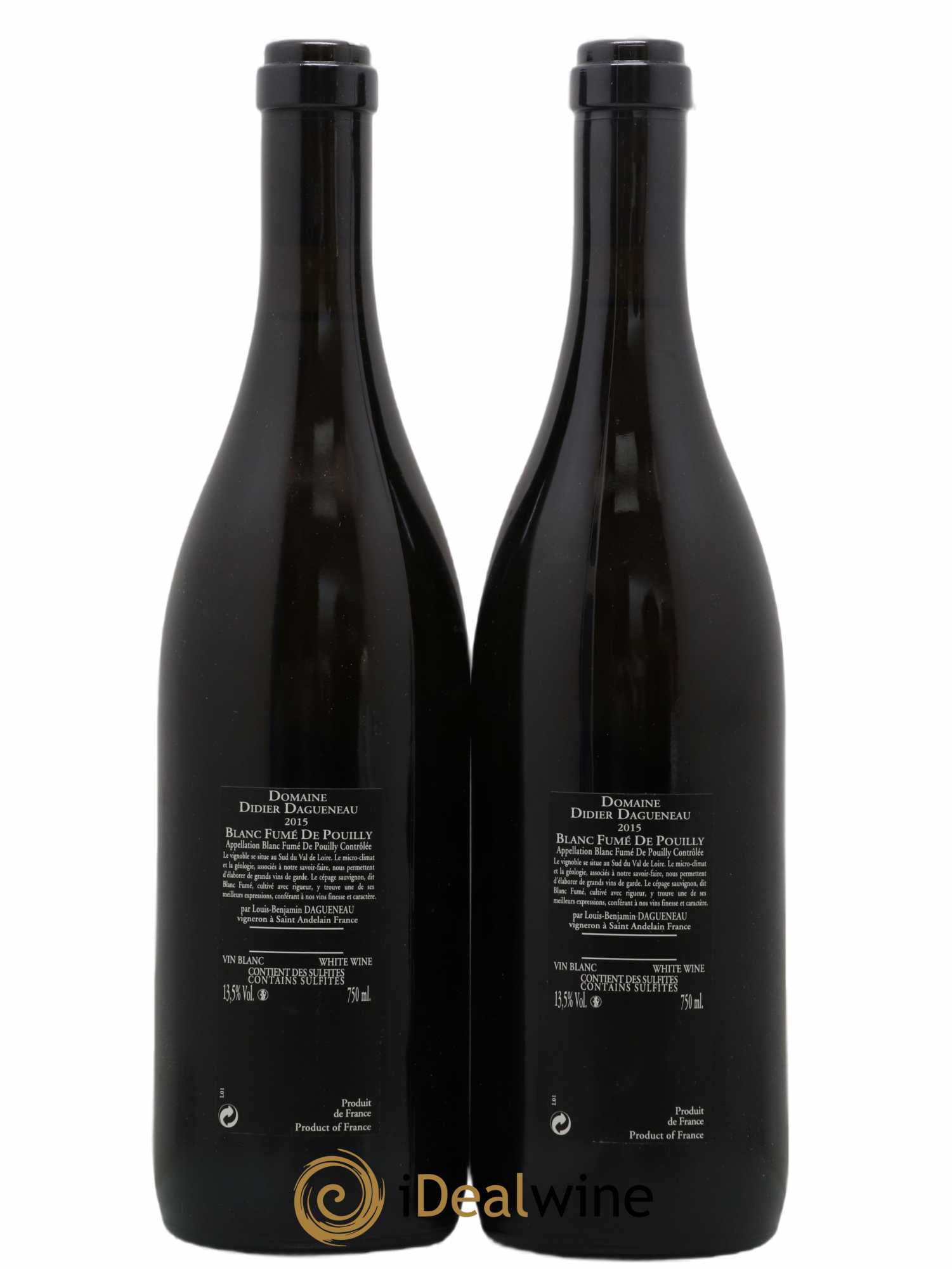 Vin de France (anciennement Pouilly-Fumé) Silex Dagueneau (Domaine Didier - Louis-Benjamin) 2015 - Lot de 2 bouteilles - 1