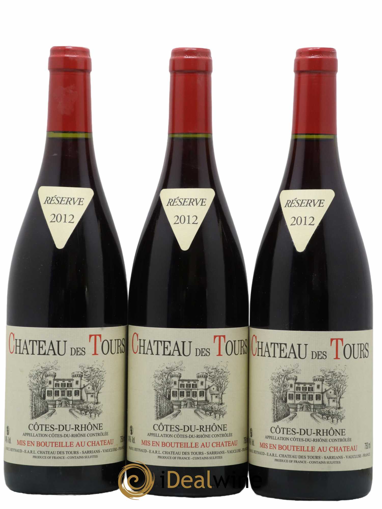 Côtes-du-Rhône Château des Tours Emmanuel Reynaud 2012 - Lot de 3 bouteilles - 0