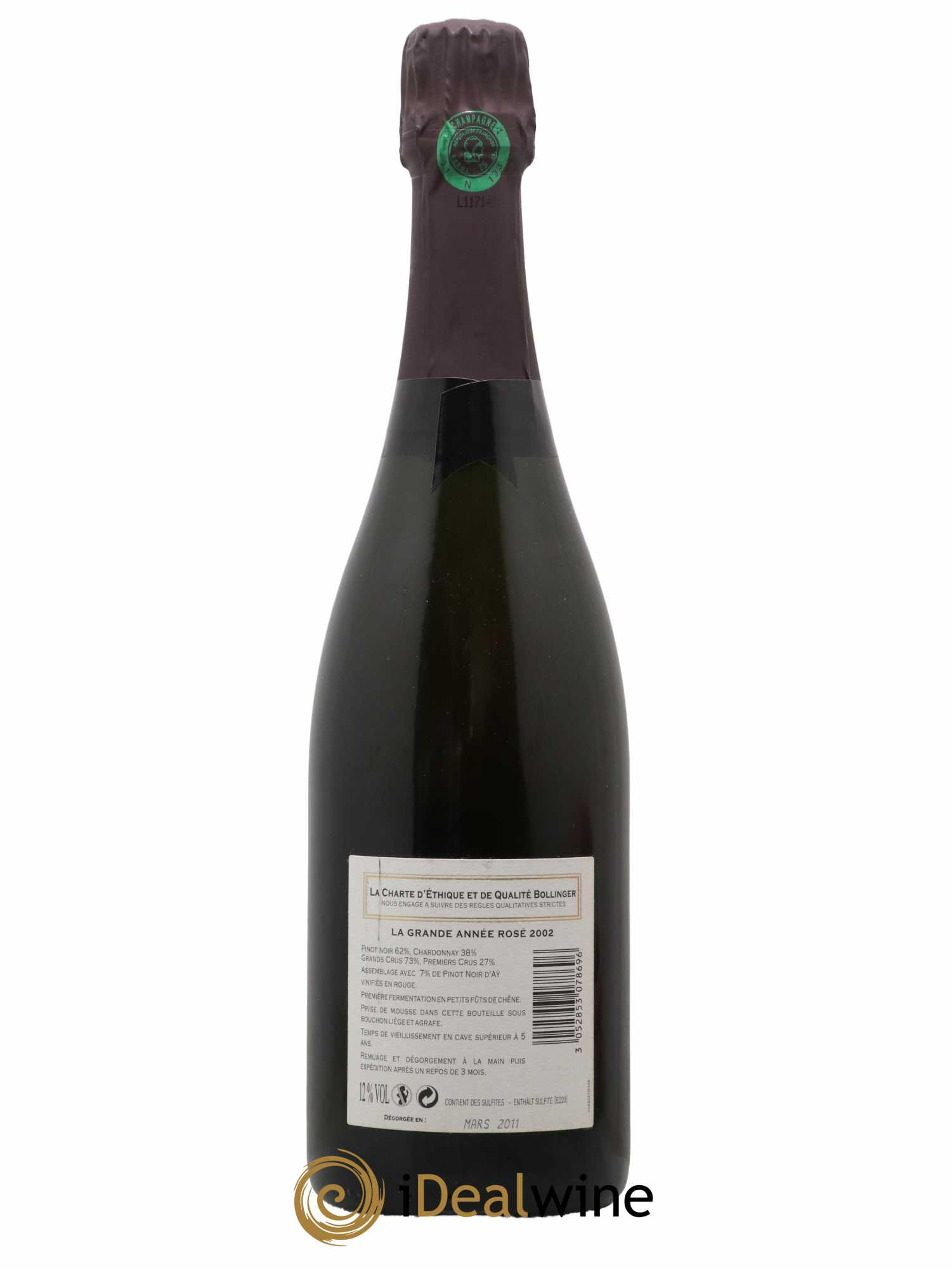 Grande Année Brut Bollinger 2002 - Lot de 1 bouteille - 1