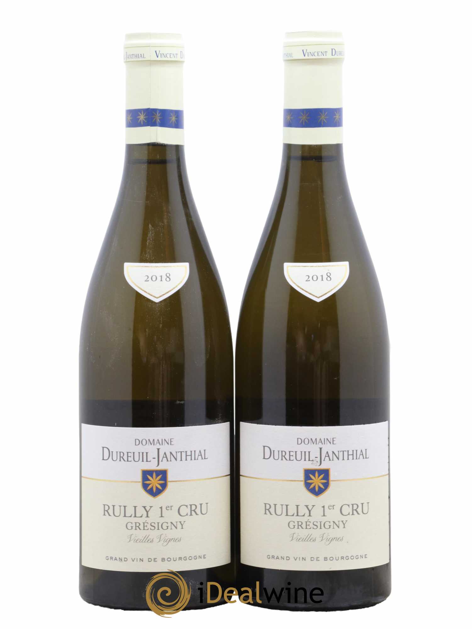 Rully 1er Cru Grésigny Vieilles Vignes Vincent Dureuil-Janthial 2018 - Lot de 2 bouteilles - 0