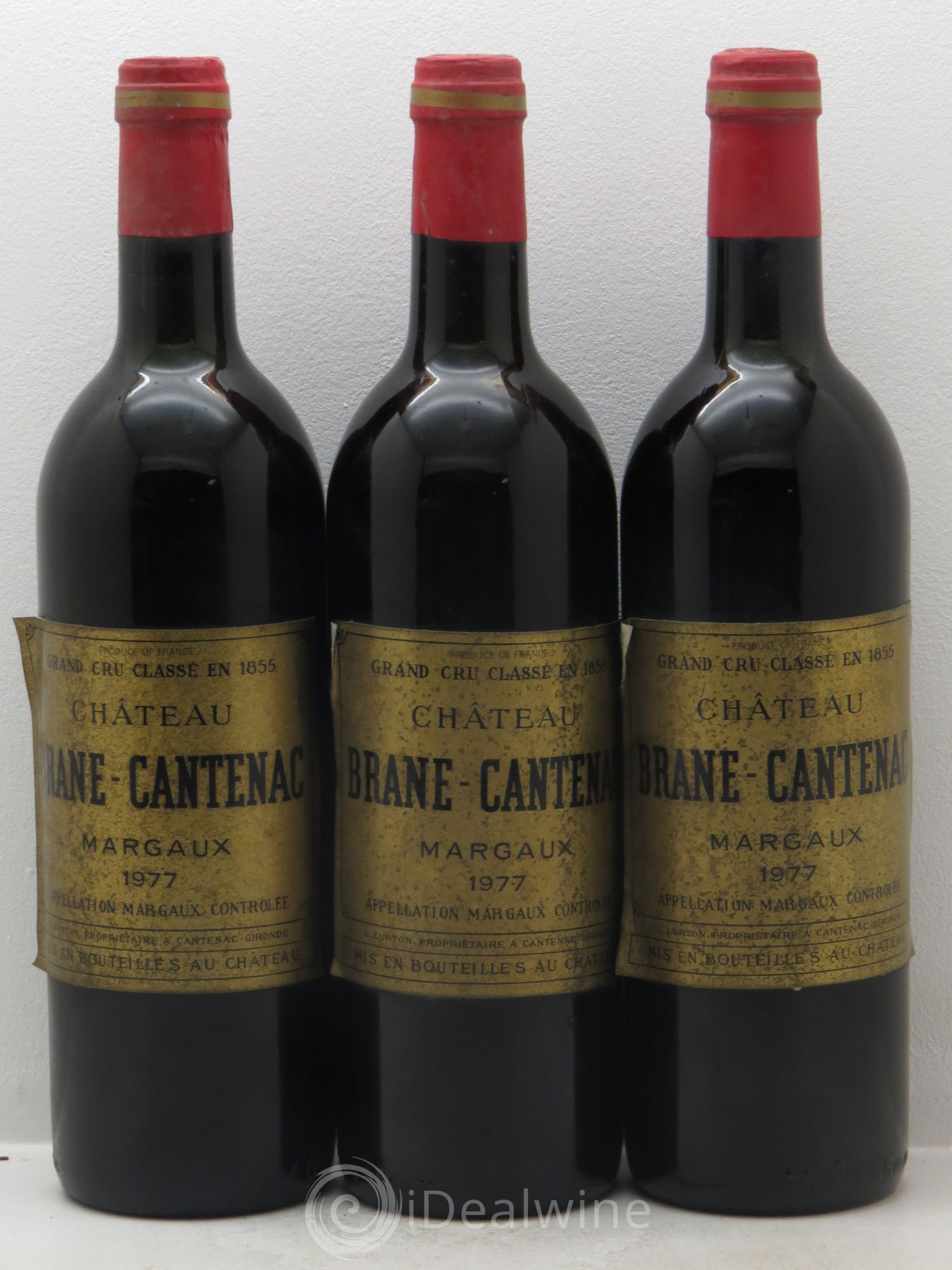 Château Brane Cantenac 2ème Grand Cru Classé 1977 - Lot de 3 bouteilles - 0