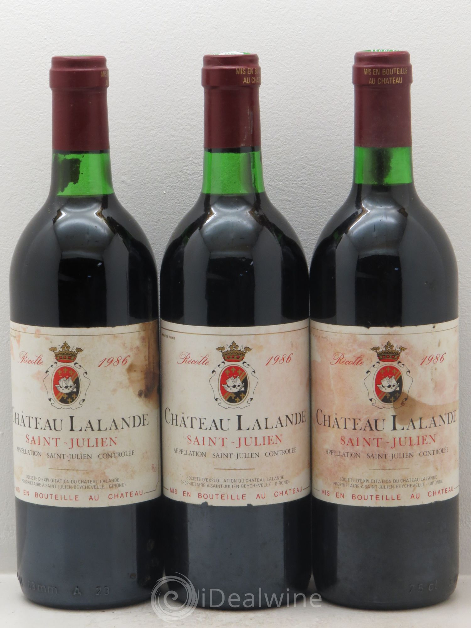 Château Lalande 1986 - Lot de 3 bouteilles - 0