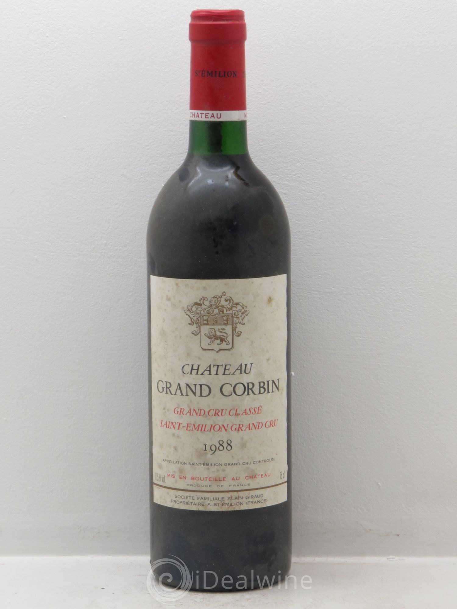 Château Grand Corbin Grand Cru Classé 1988 - Lot de 12 bouteilles - 0