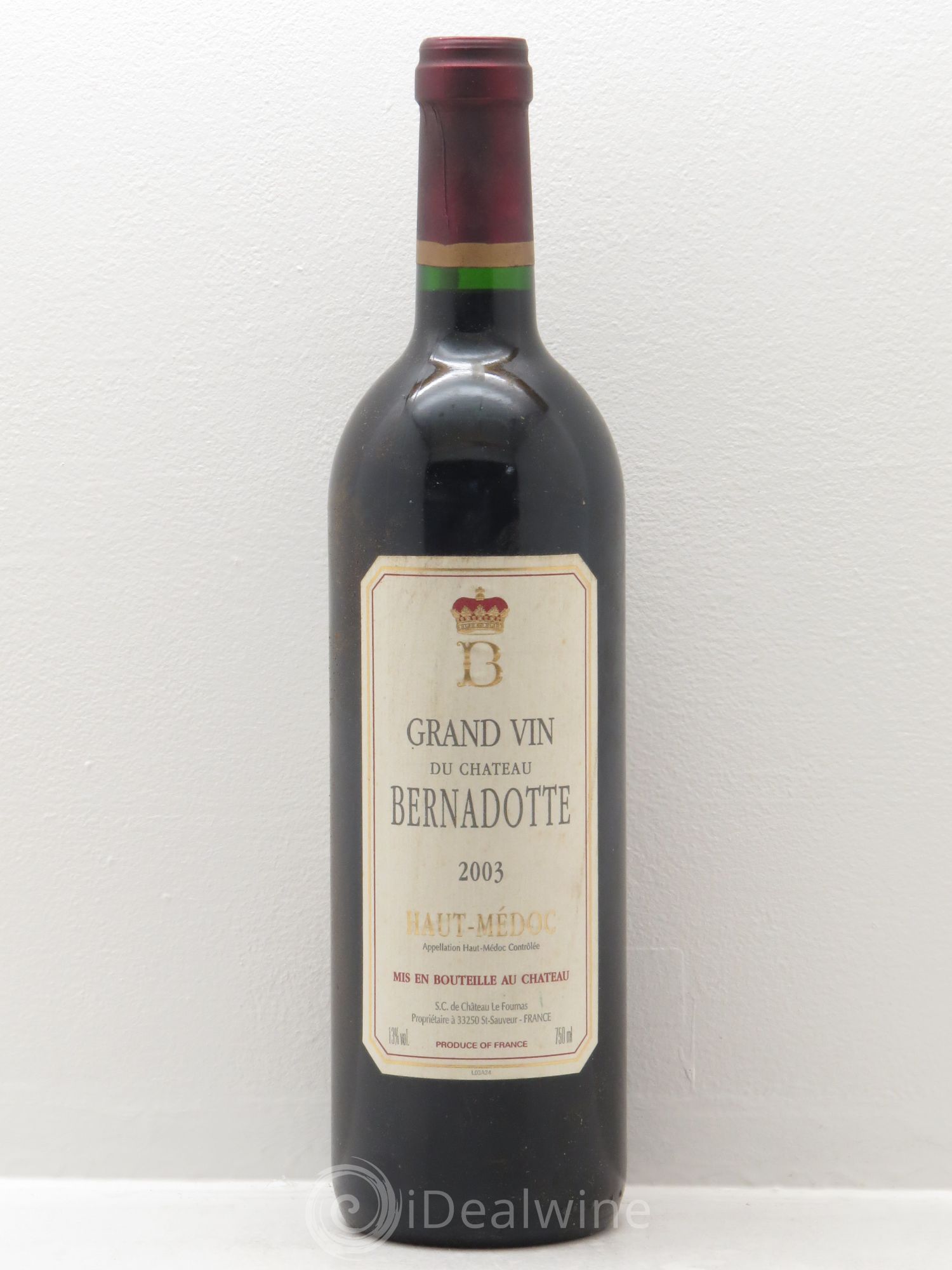Château Bernadotte 2003 - Lot de 1 bouteille - 0