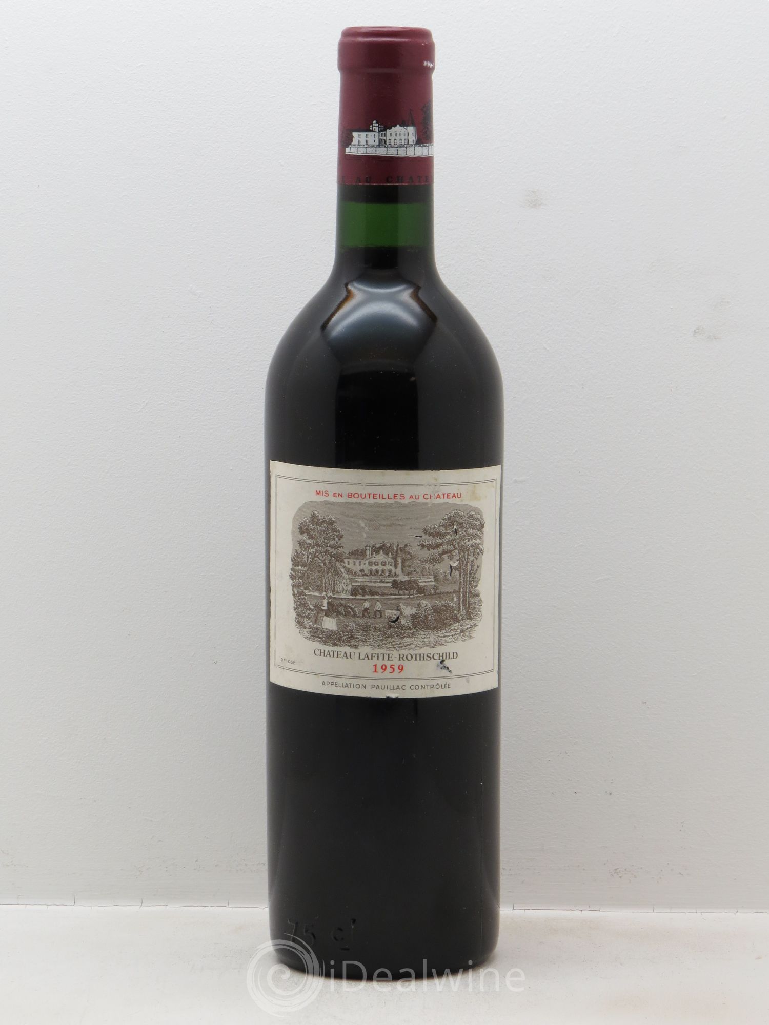 Château Lafite Rothschild 1er Grand Cru Classé mention au dos : Rebouchage fait par le Maître de Chai du Château en 1997 1959 - Posten von 1 Flasche - 0