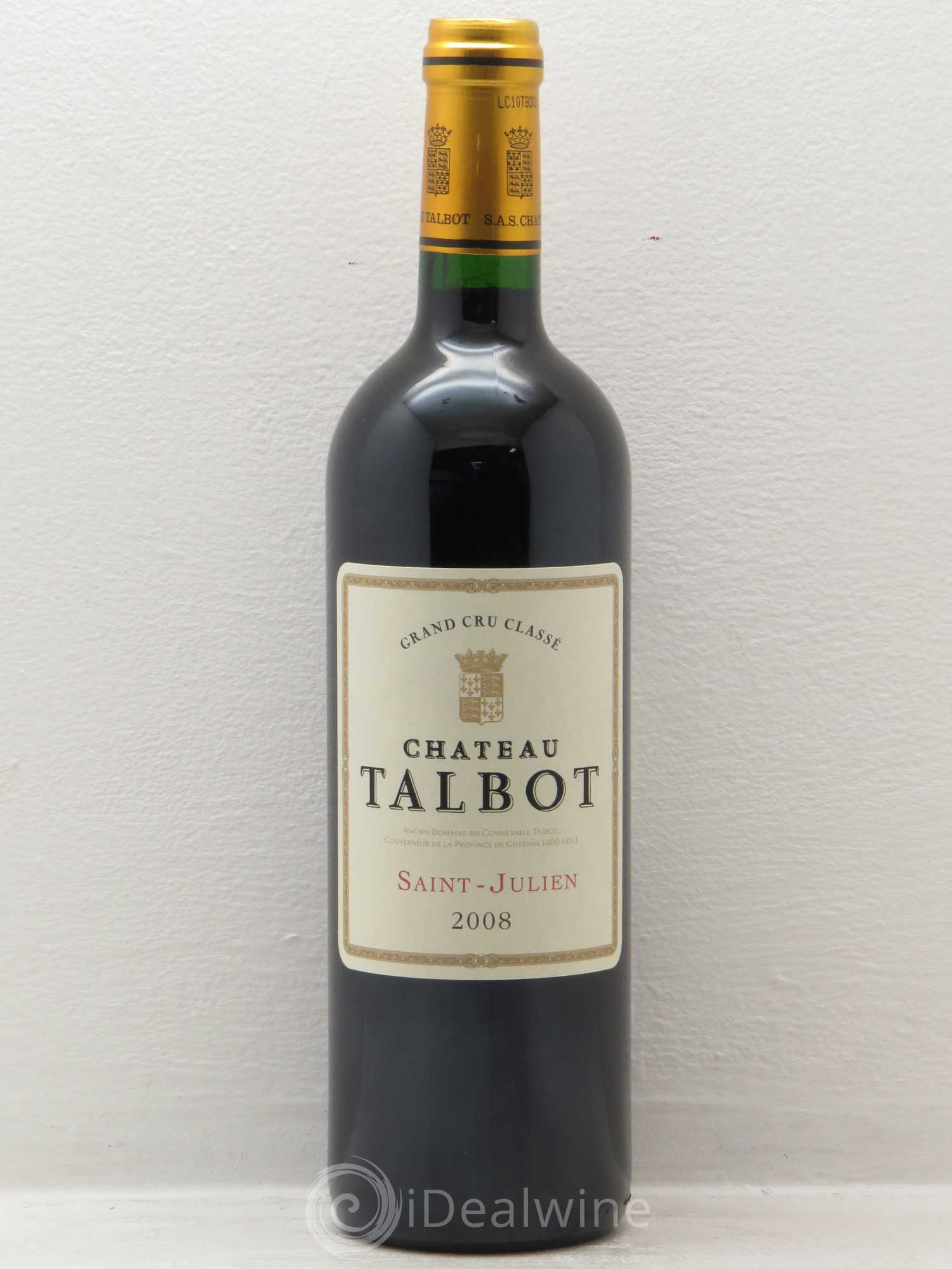 Château Talbot 4ème Grand Cru Classé 2008 - Lot de 6 bouteilles - 0