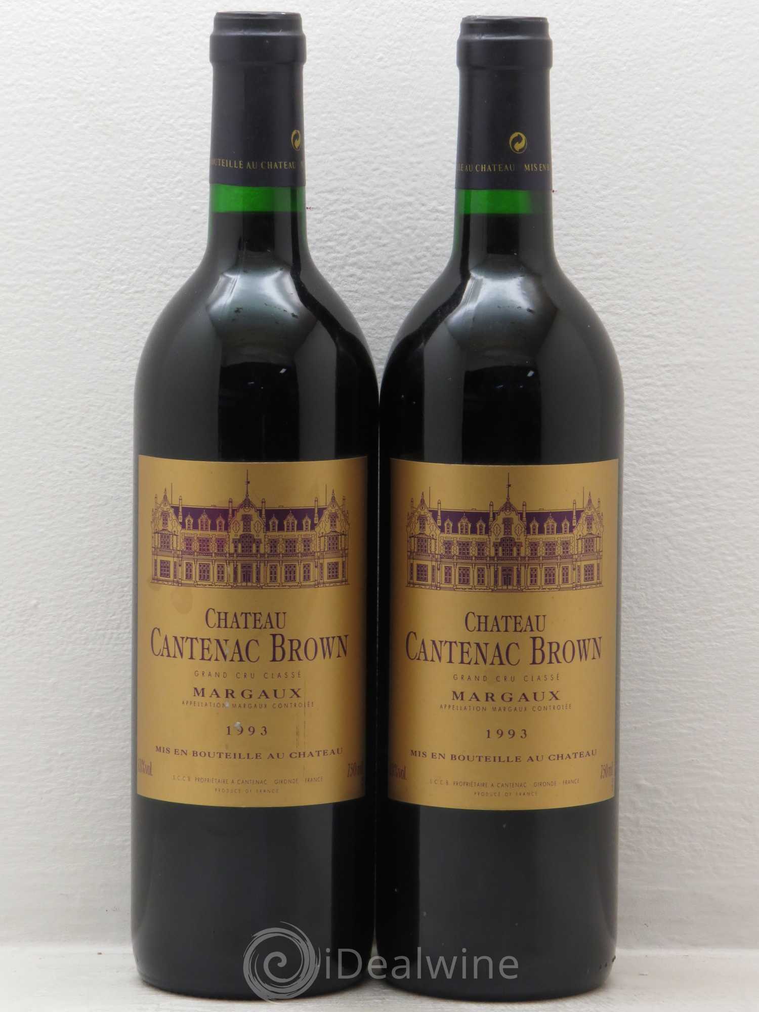 Château Cantenac Brown 3ème Grand Cru Classé 1993 - Lot de 2 bouteilles - 0