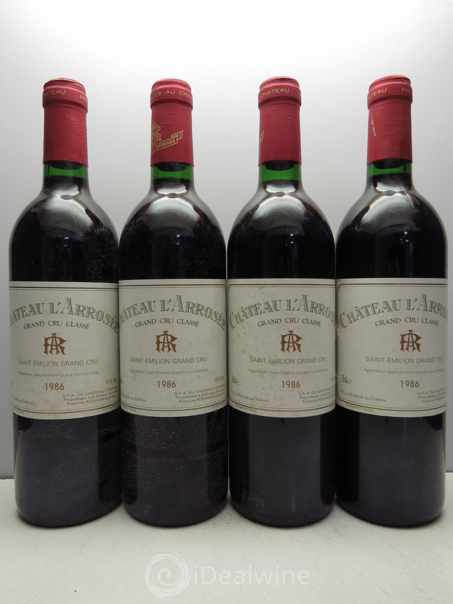 Château l' Arrosée Grand Cru Classé 1986 - Lot de 4 bouteilles - 0