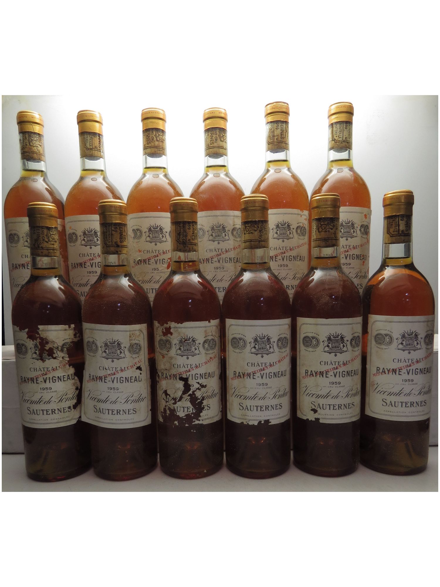 Château de Rayne Vigneau 1er Grand Cru Classé 1959 - Lotto di 12 bottiglie - 0