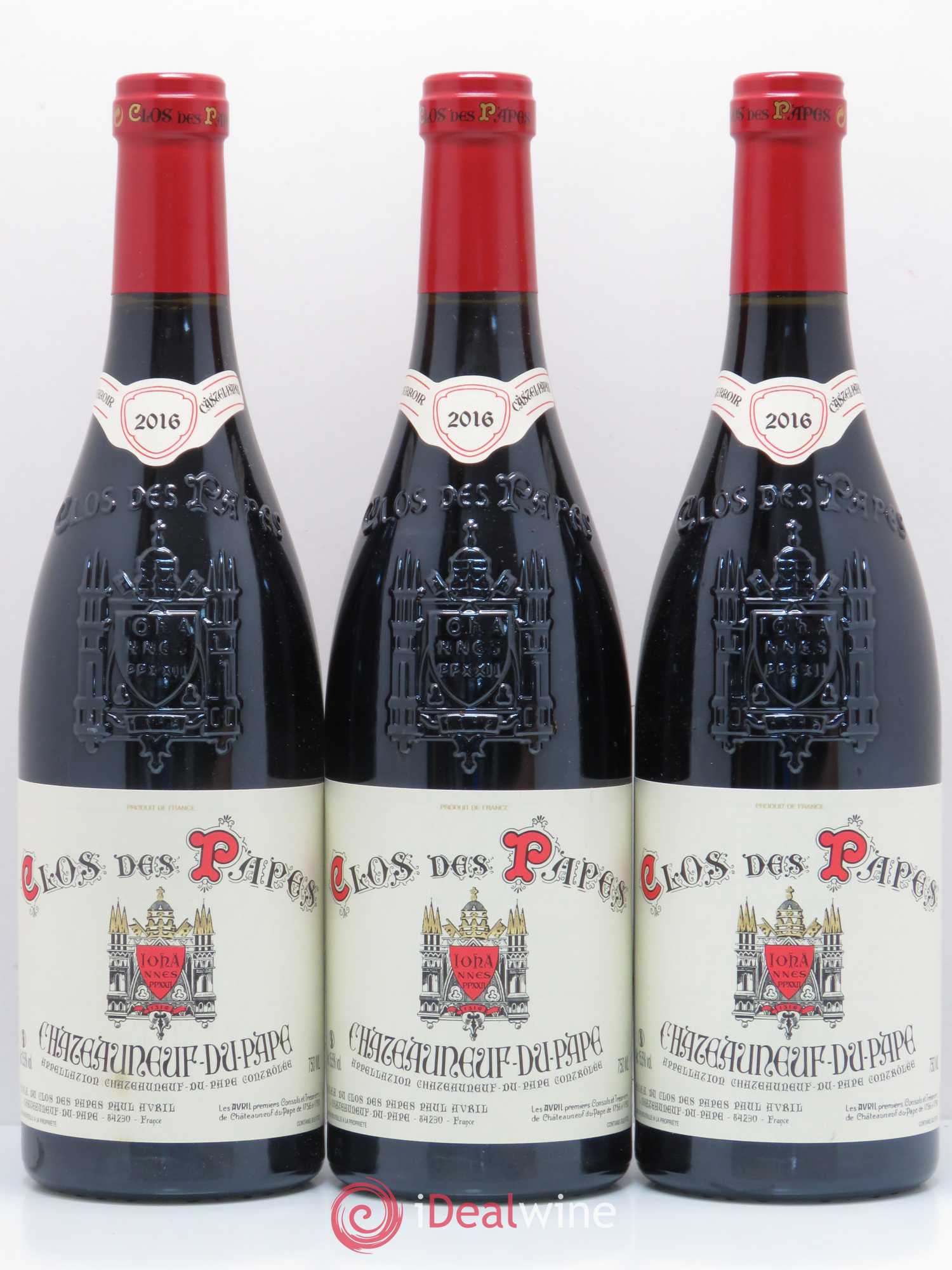Châteauneuf-du-Pape Clos des Papes - Paul Avril 2016 - Lot de 3 bouteilles - 0