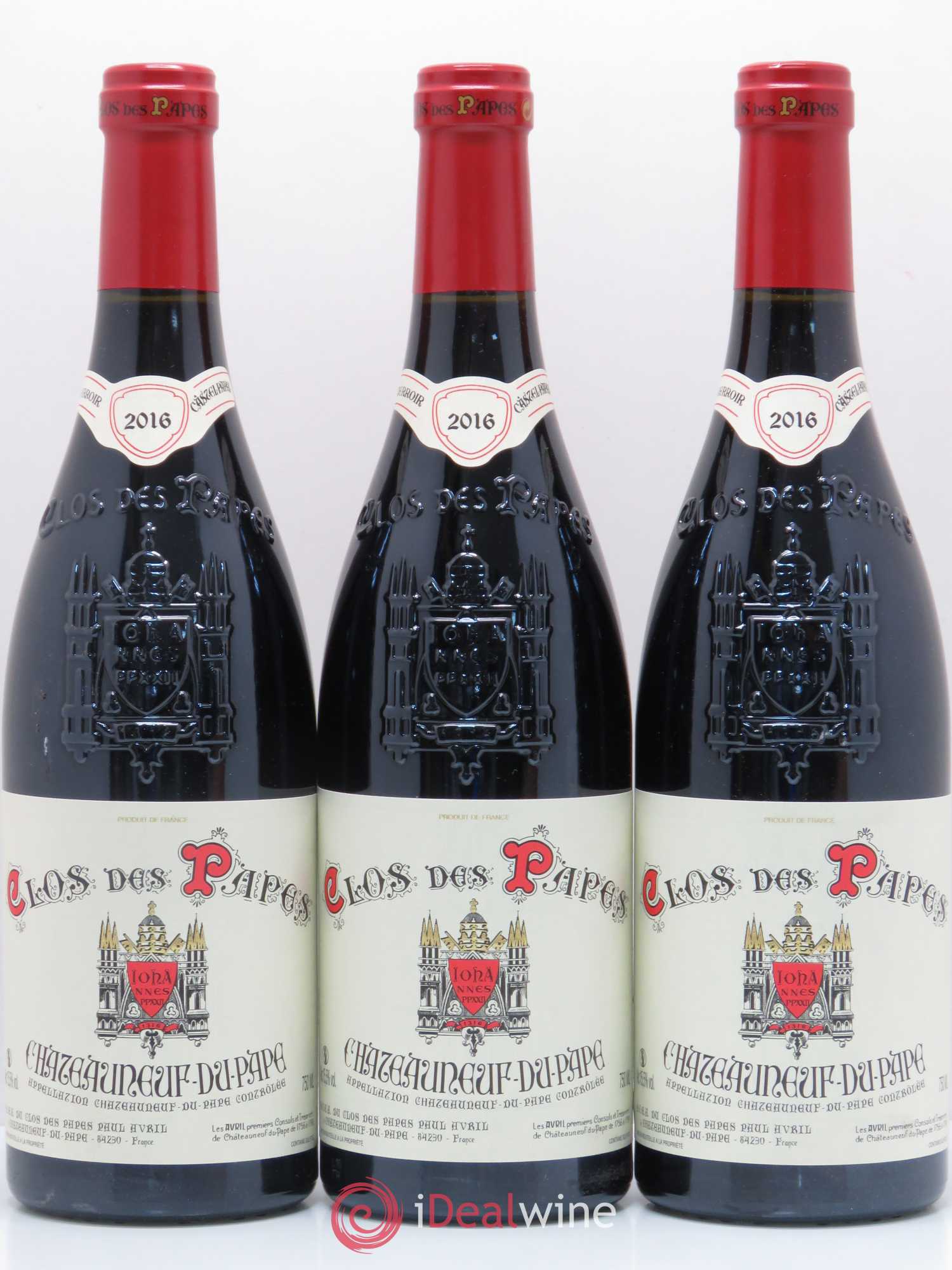 Châteauneuf-du-Pape Clos des Papes - Paul Avril 2016 - Lot de 3 bouteilles - 0