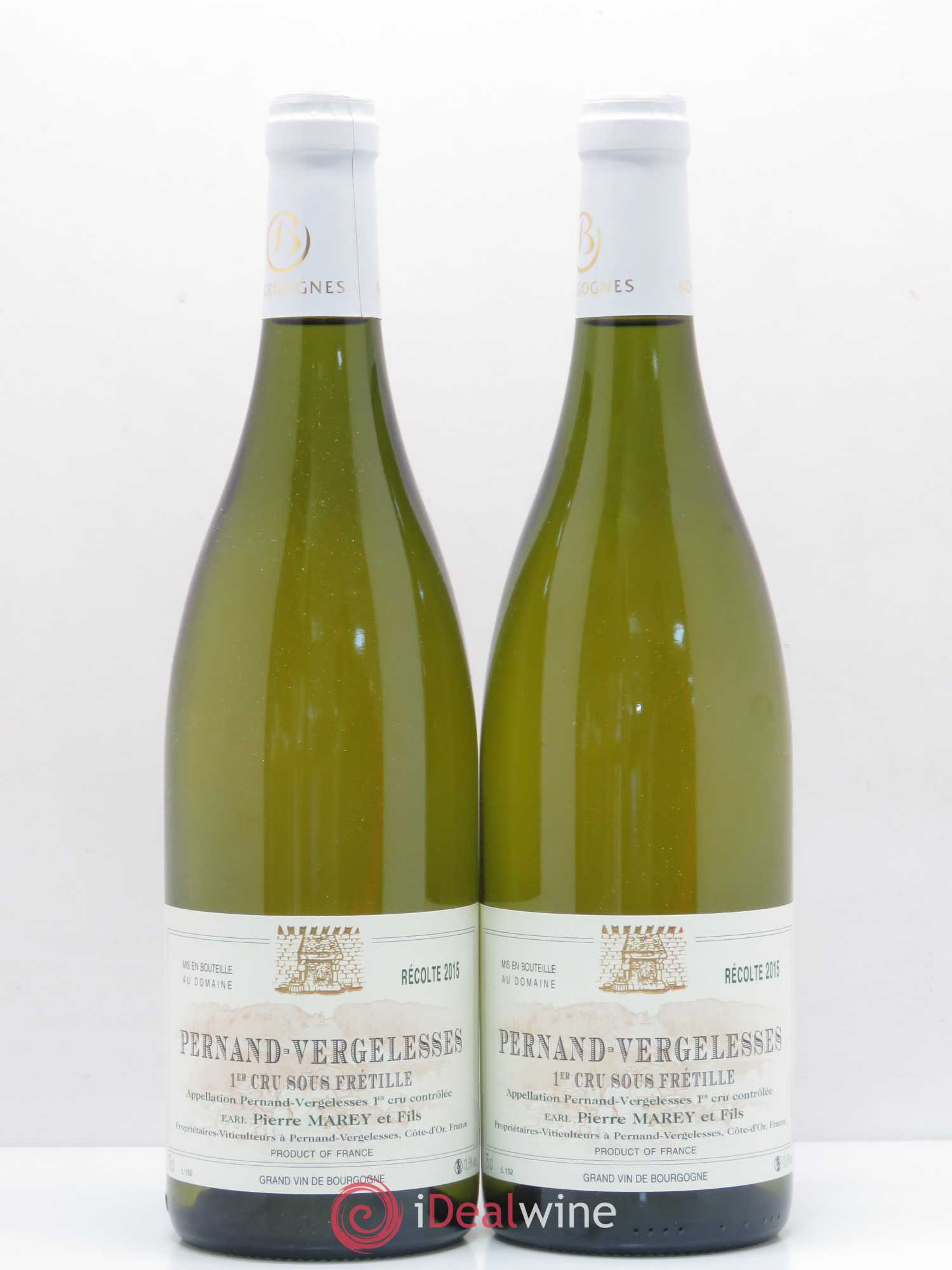 Pernand-Vergelesses 1er Cru Sous Frétille Pierre Marey 2015 - Posten von 2 Flaschen - 0