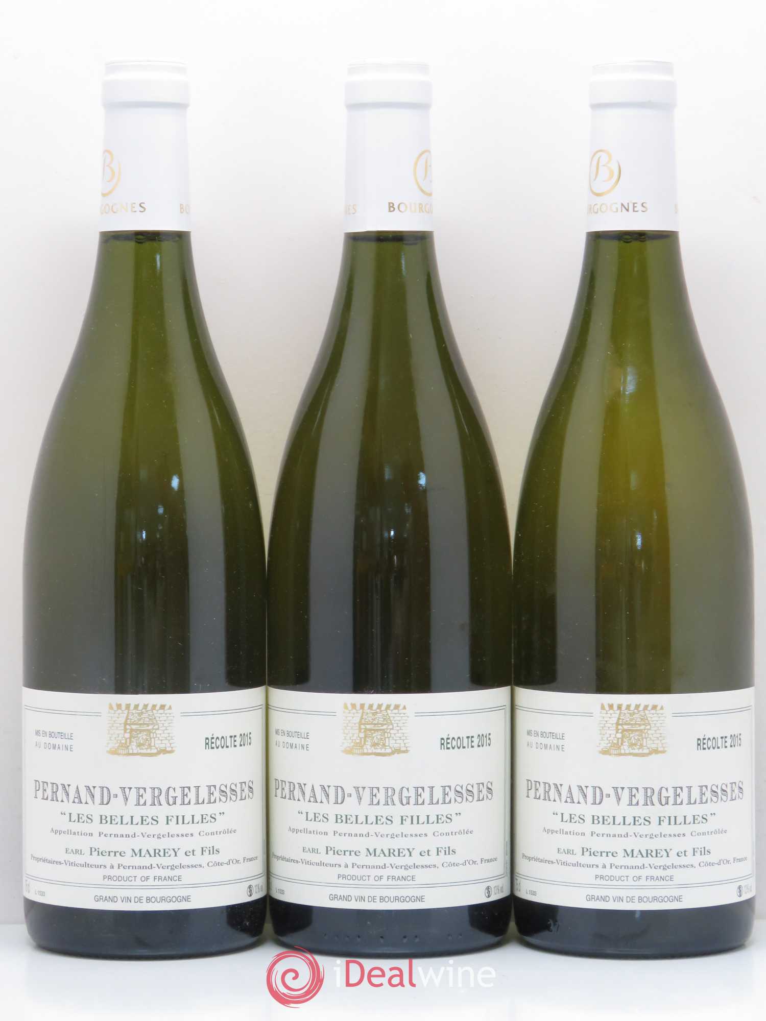 Pernand-Vergelesses Les Belles Filles Pierre Marey 2015 - Posten von 3 Flaschen - 0