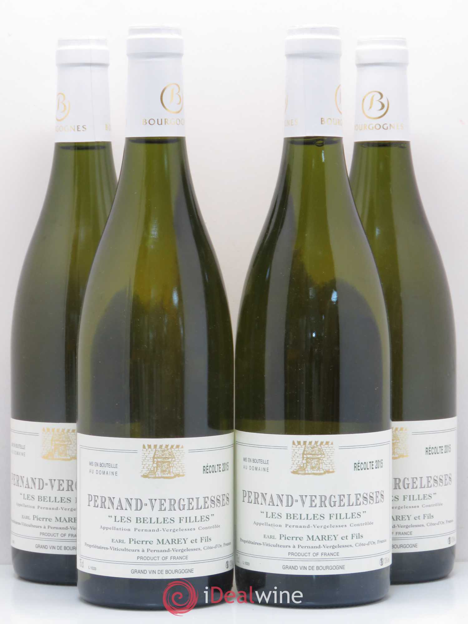 Pernand-Vergelesses Les Belles Filles Pierre Marey 2015 - Posten von 4 Flaschen - 0