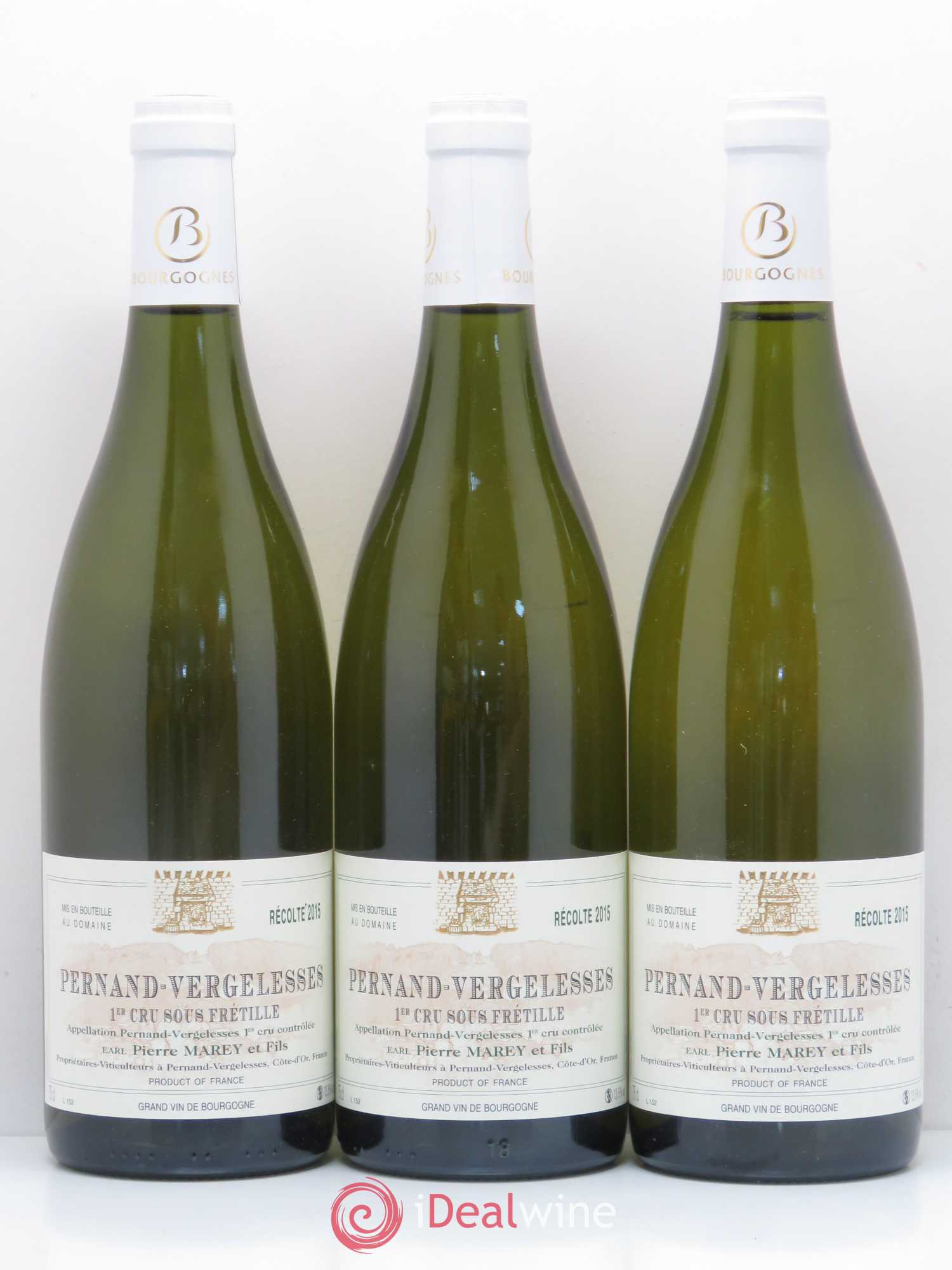 Pernand-Vergelesses 1er Cru Sous Frétille Domaine Pierre Marey 2015 - Posten von 6 Flaschen - 1