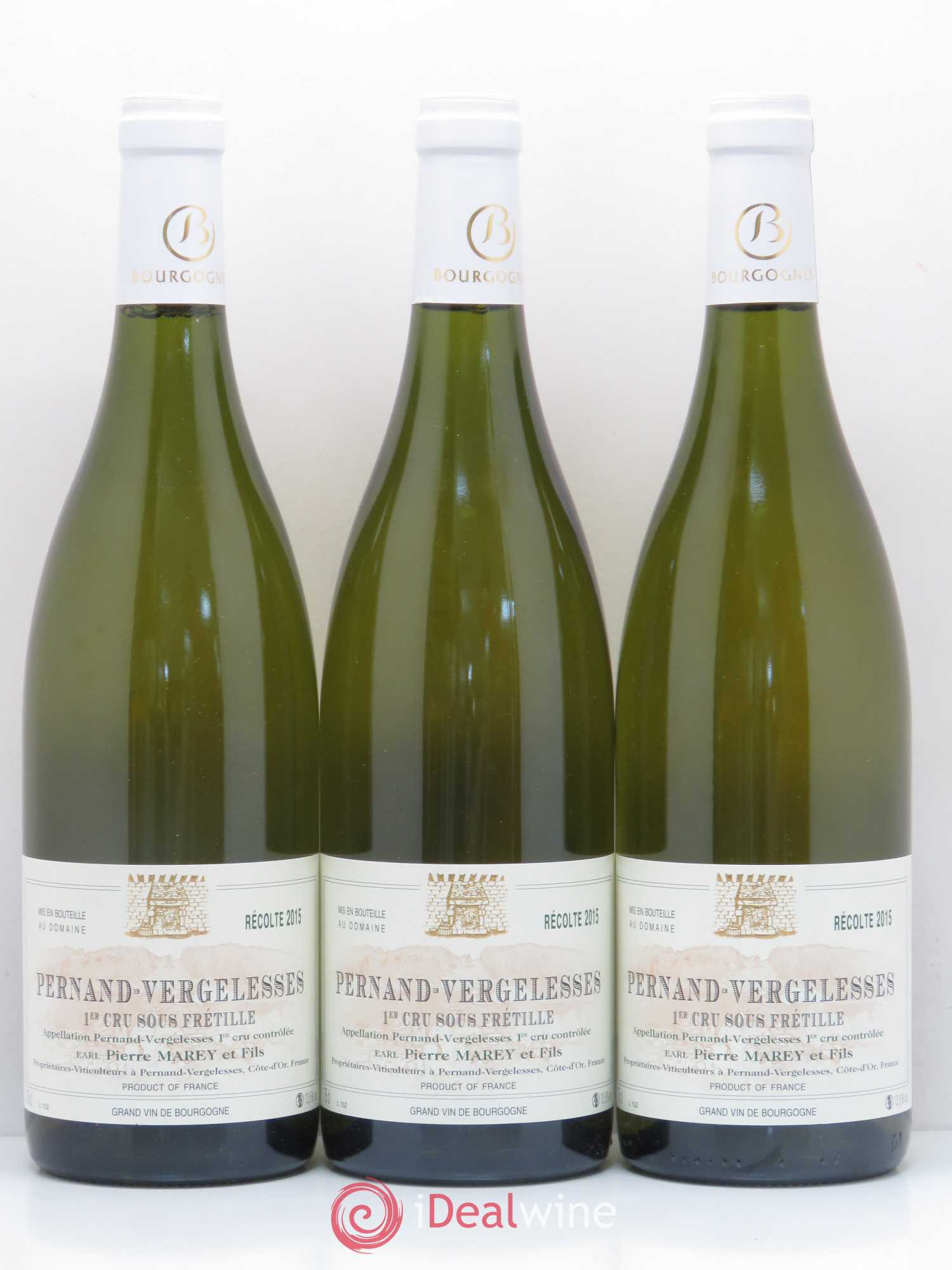 Pernand-Vergelesses 1er Cru Sous Frétille Domaine Pierre Marey 2015 - Posten von 3 Flaschen - 0