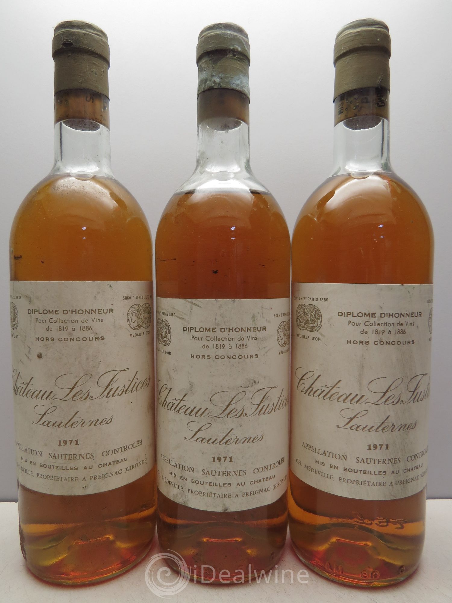 Château les Justices Cru Bourgeois 1971 - Lotto di 3 bottiglie - 0