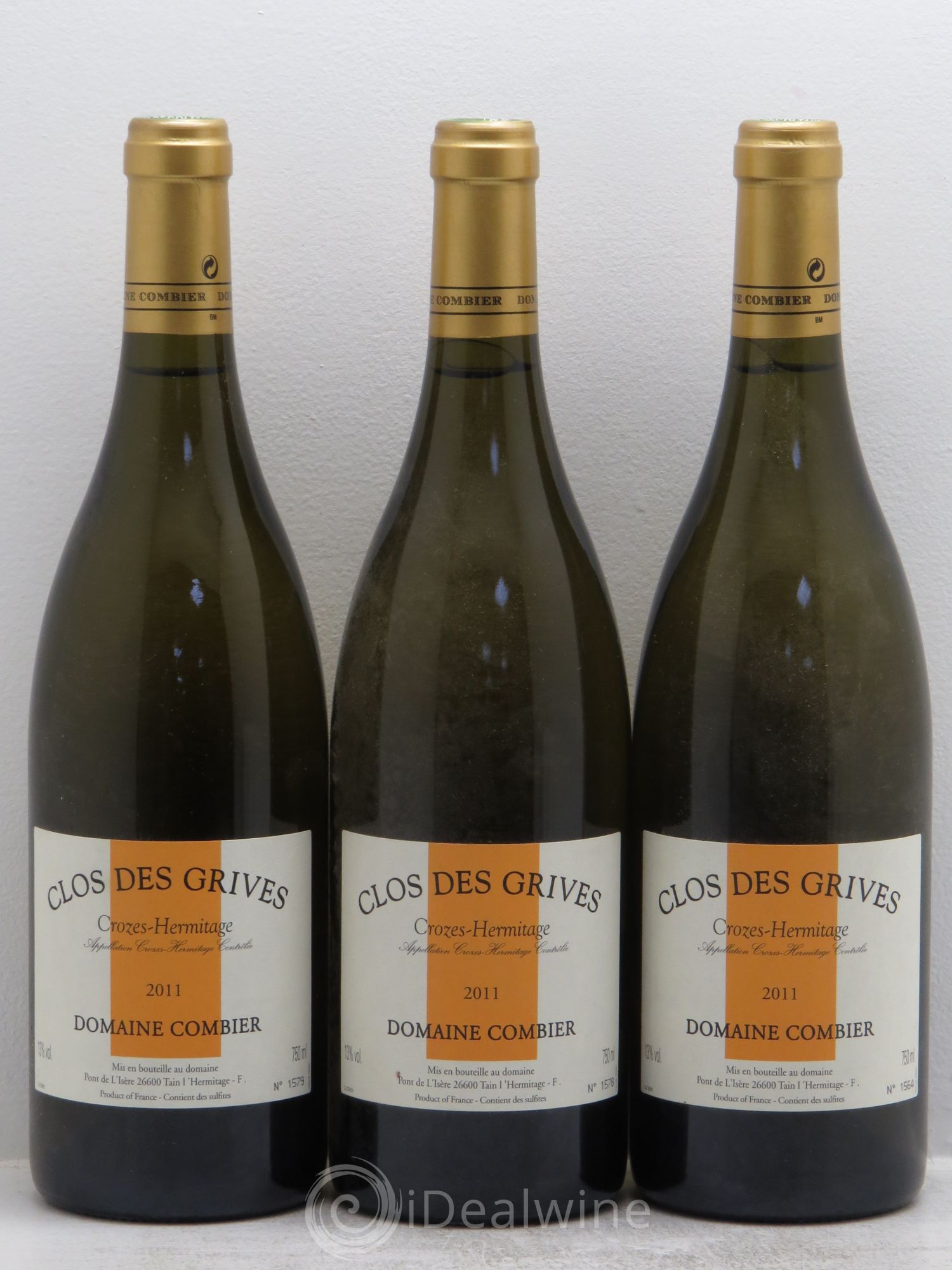 Crozes-Hermitage Clos des Grives - Domaine Combier (sans prix de réserve) 2011 - Posten von 3 Flaschen - 0