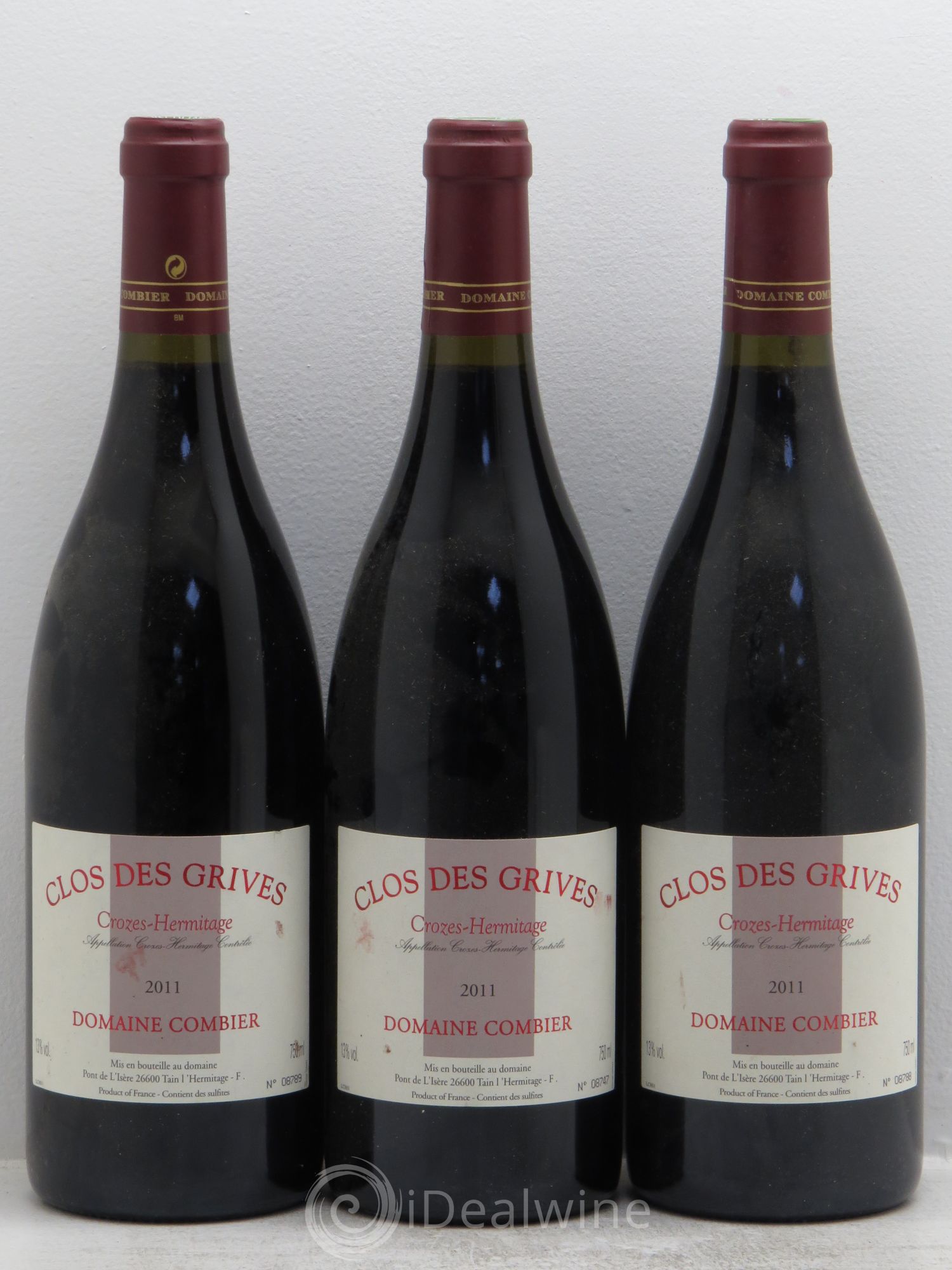 Crozes-Hermitage Clos des Grives Combier 2011 - Lot de 3 bouteilles - 0