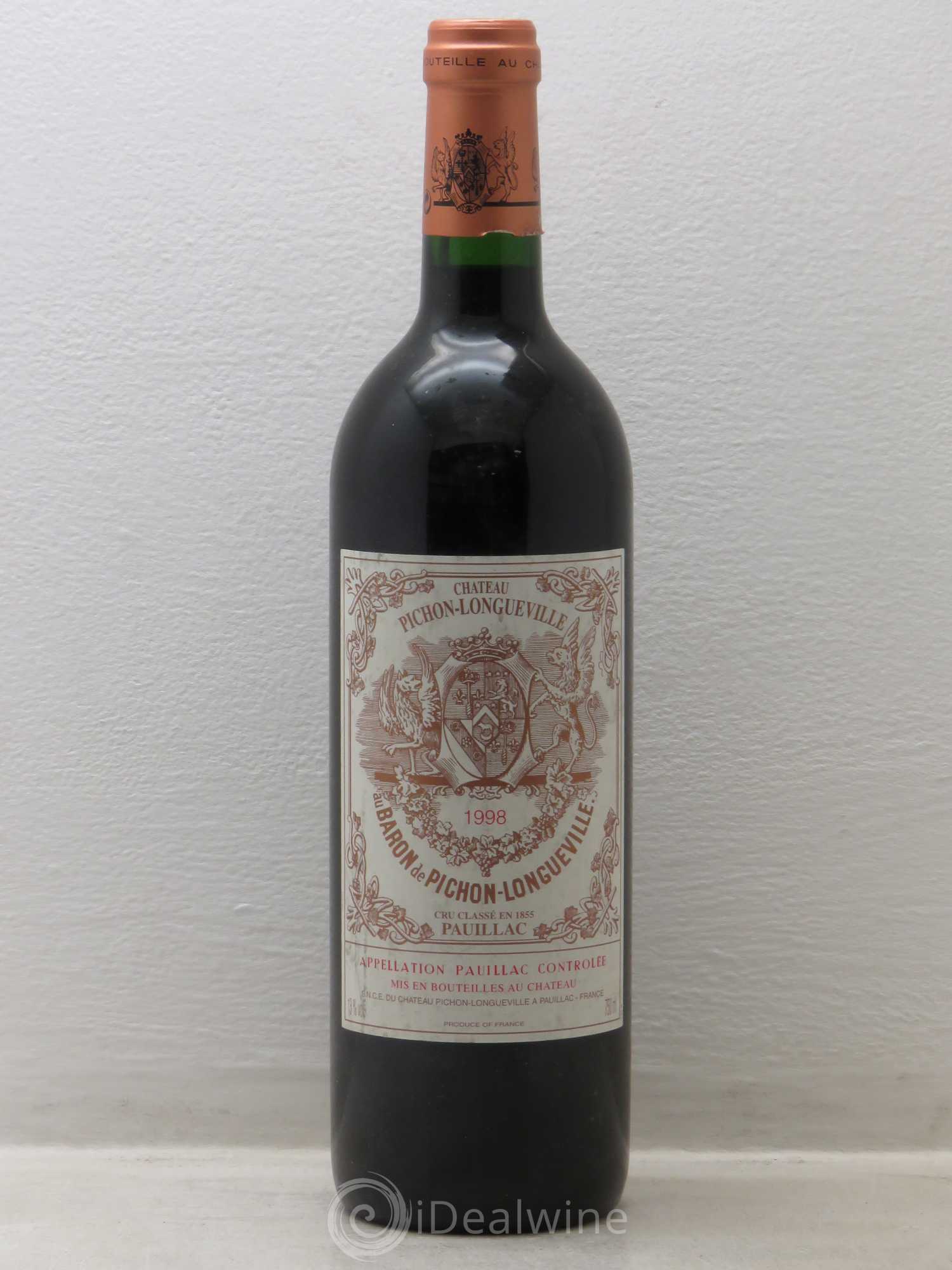 Pichon Longueville Baron 2ème Grand Cru Classé 1998 - Lot de 6 bouteilles - 0